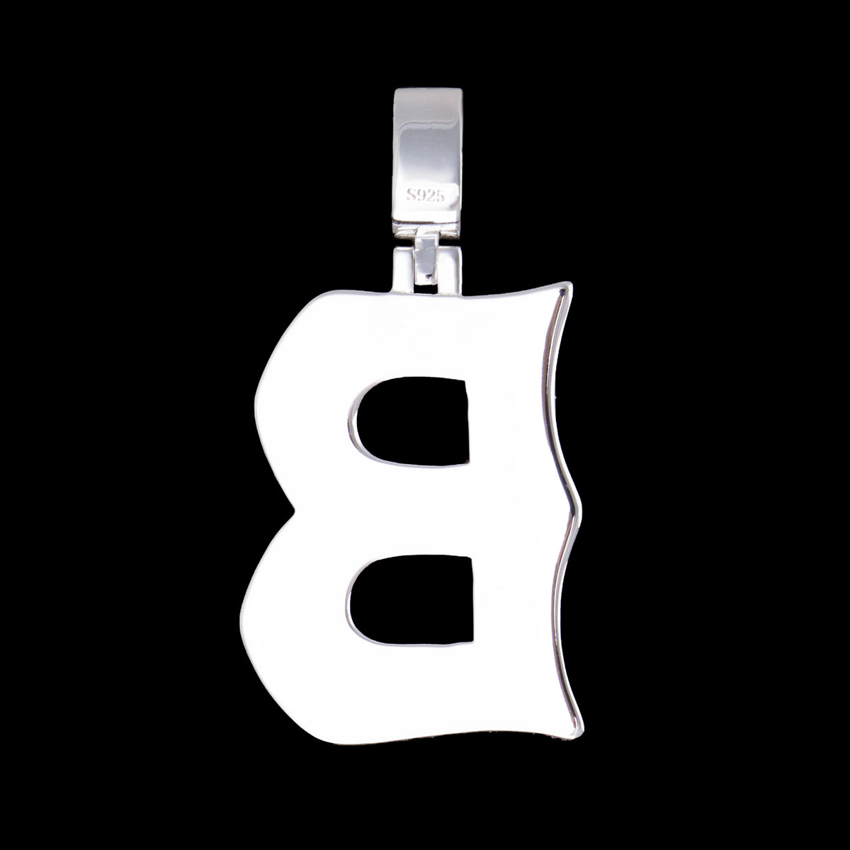 Baguette Letter Pendant – Iced Out VVS Moissanite Initial Pendant – alternate product view 11