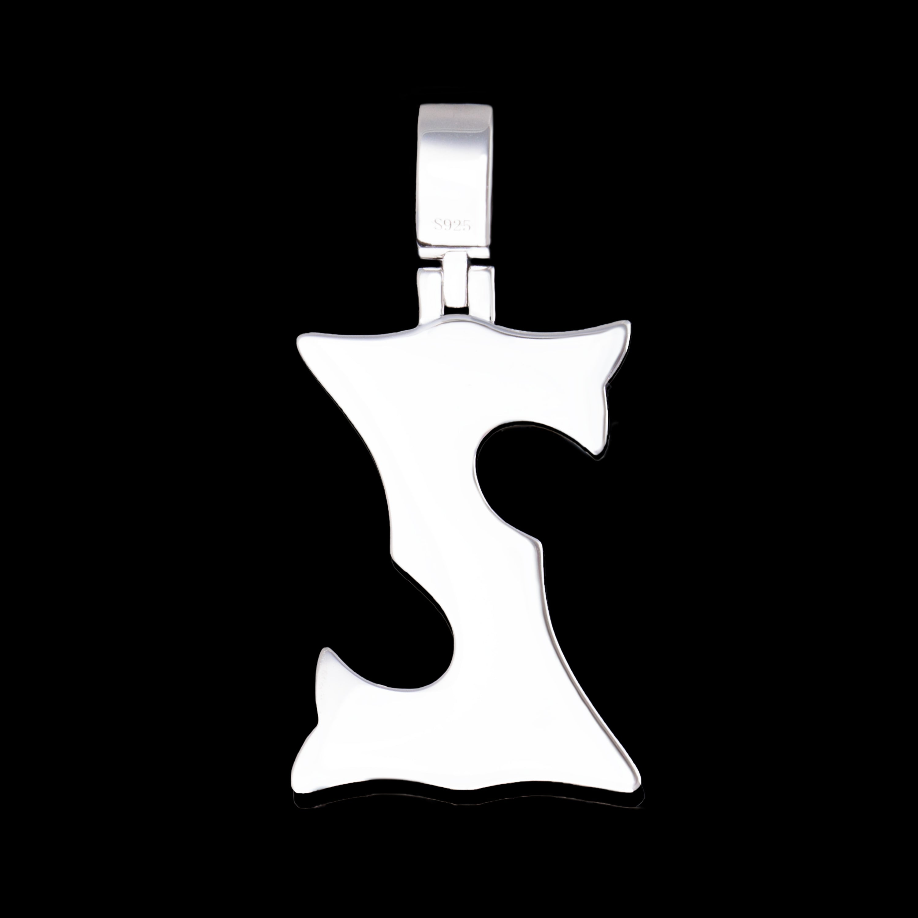 Baguette Letter Pendant – Iced Out VVS Moissanite Initial Pendant – alternate product view 21