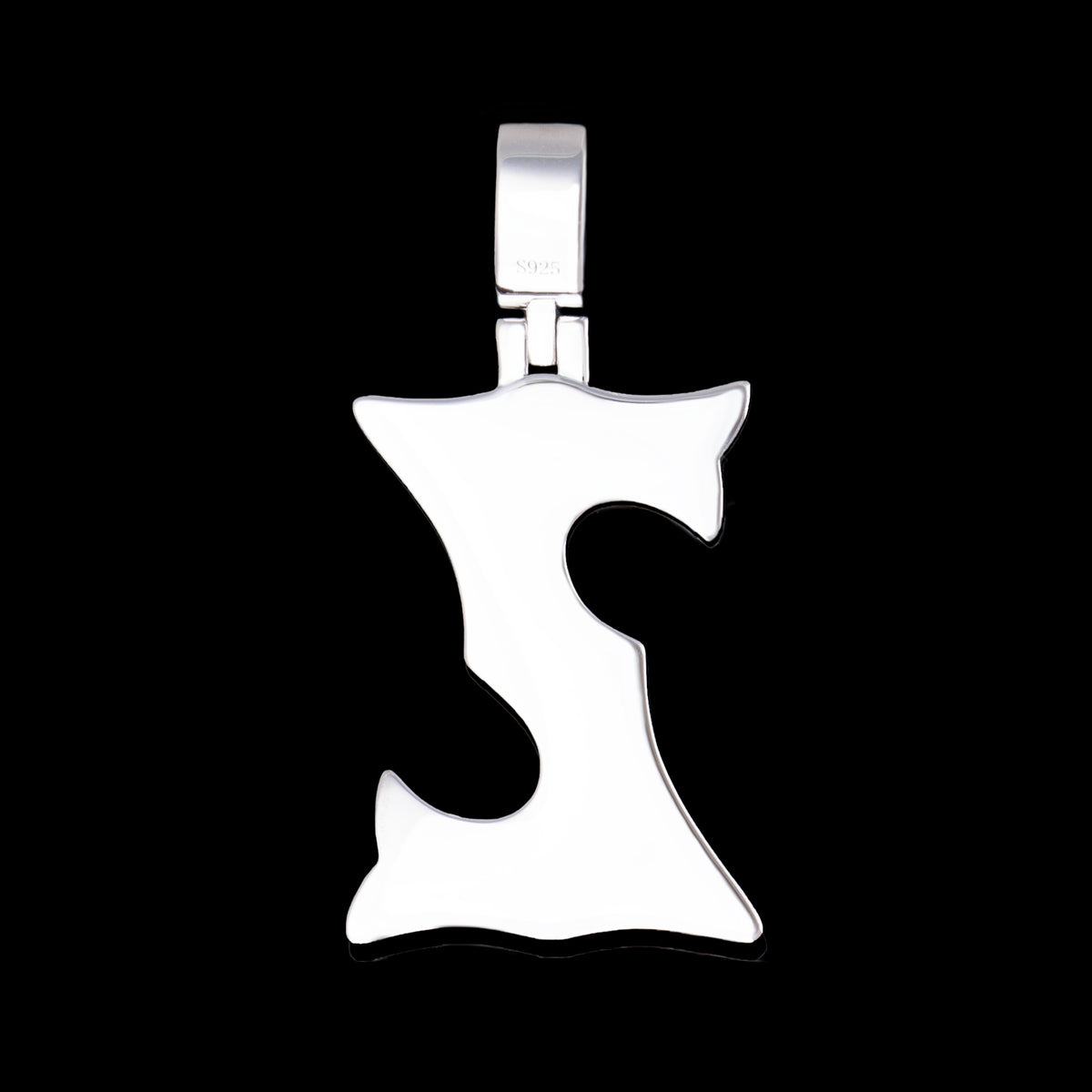 Baguette Letter Pendant – Iced Out VVS Moissanite Initial Pendant – alternate product view 21