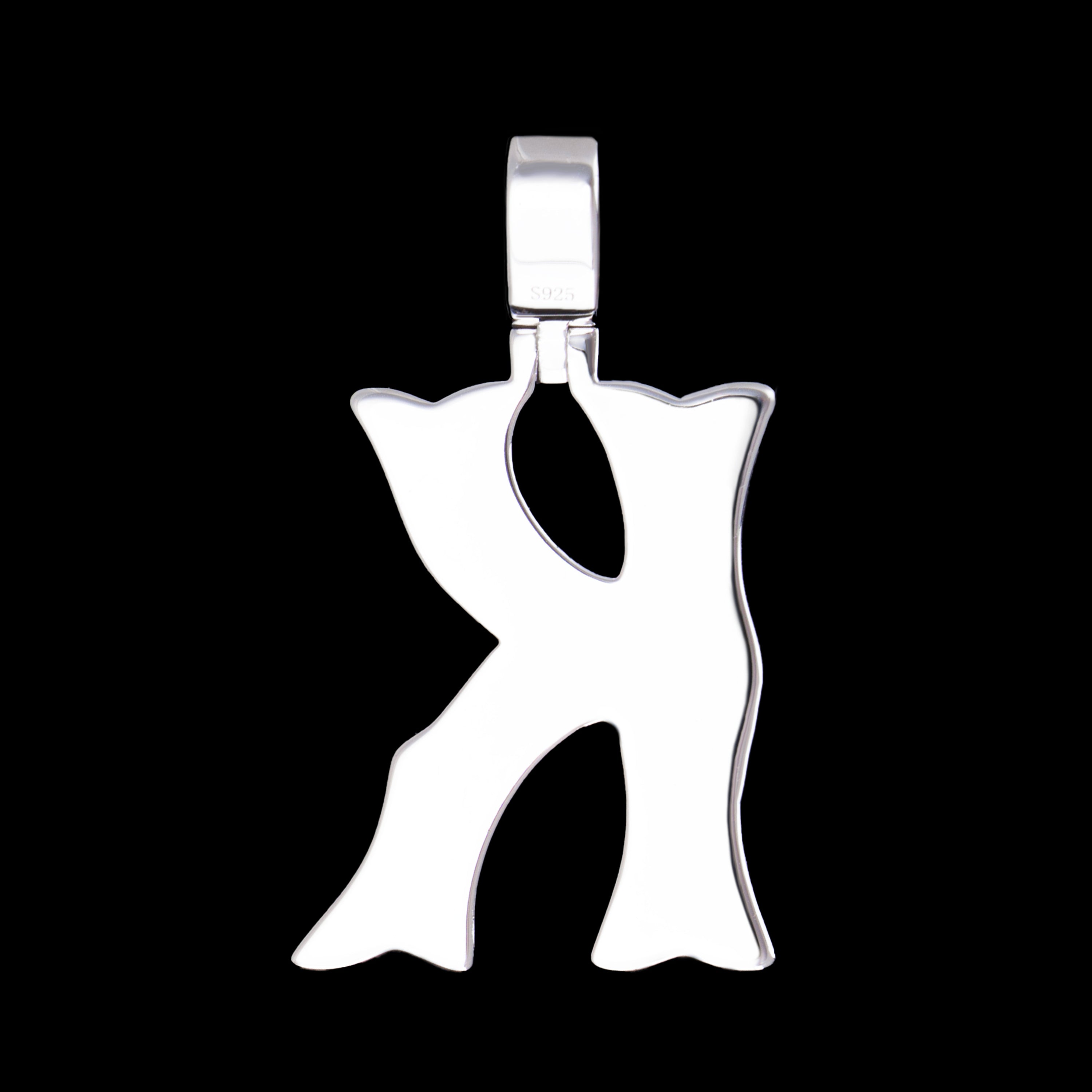 Baguette Letter Pendant – Iced Out VVS Moissanite Initial Pendant – alternate product view 16
