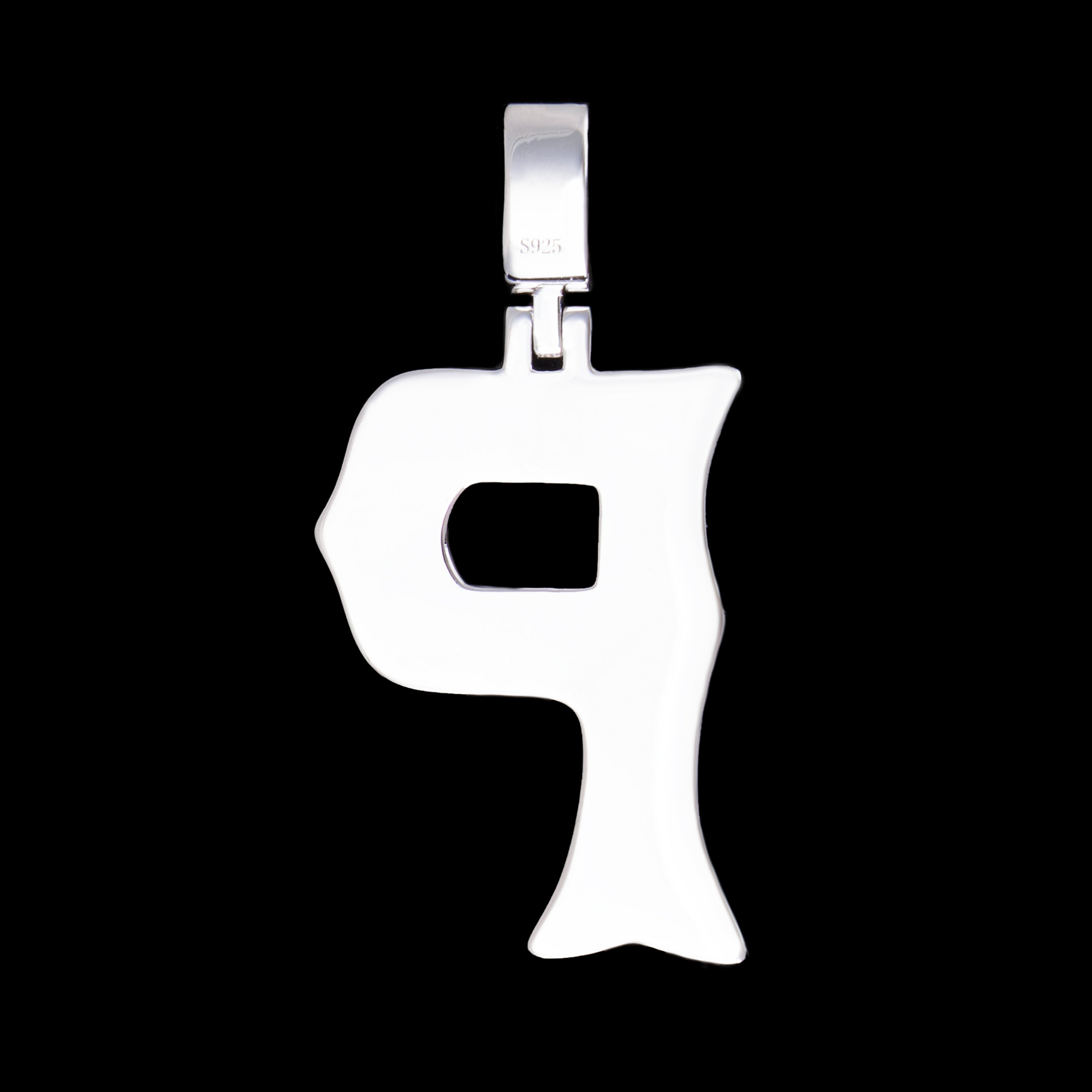 Baguette Letter Pendant – Iced Out VVS Moissanite Initial Pendant – alternate product view 13