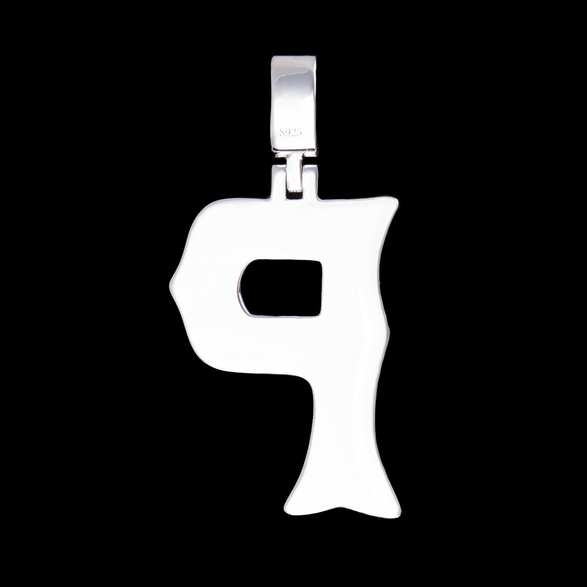 Baguette Letter Pendant – Iced Out VVS Moissanite Initial Pendant – alternate product view 13