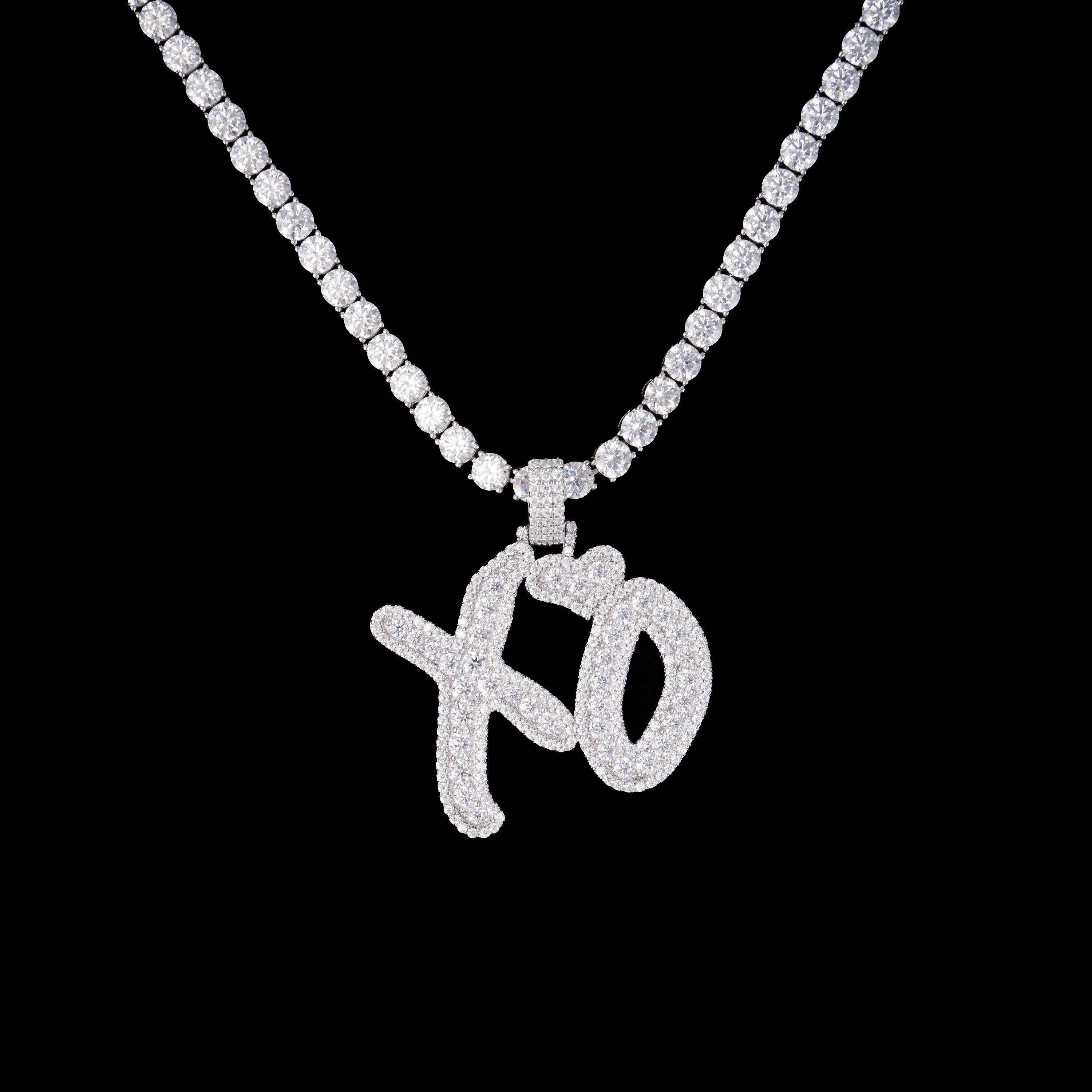 Moissanite XO Heart Shape Letter Pendant – alternate product view 2