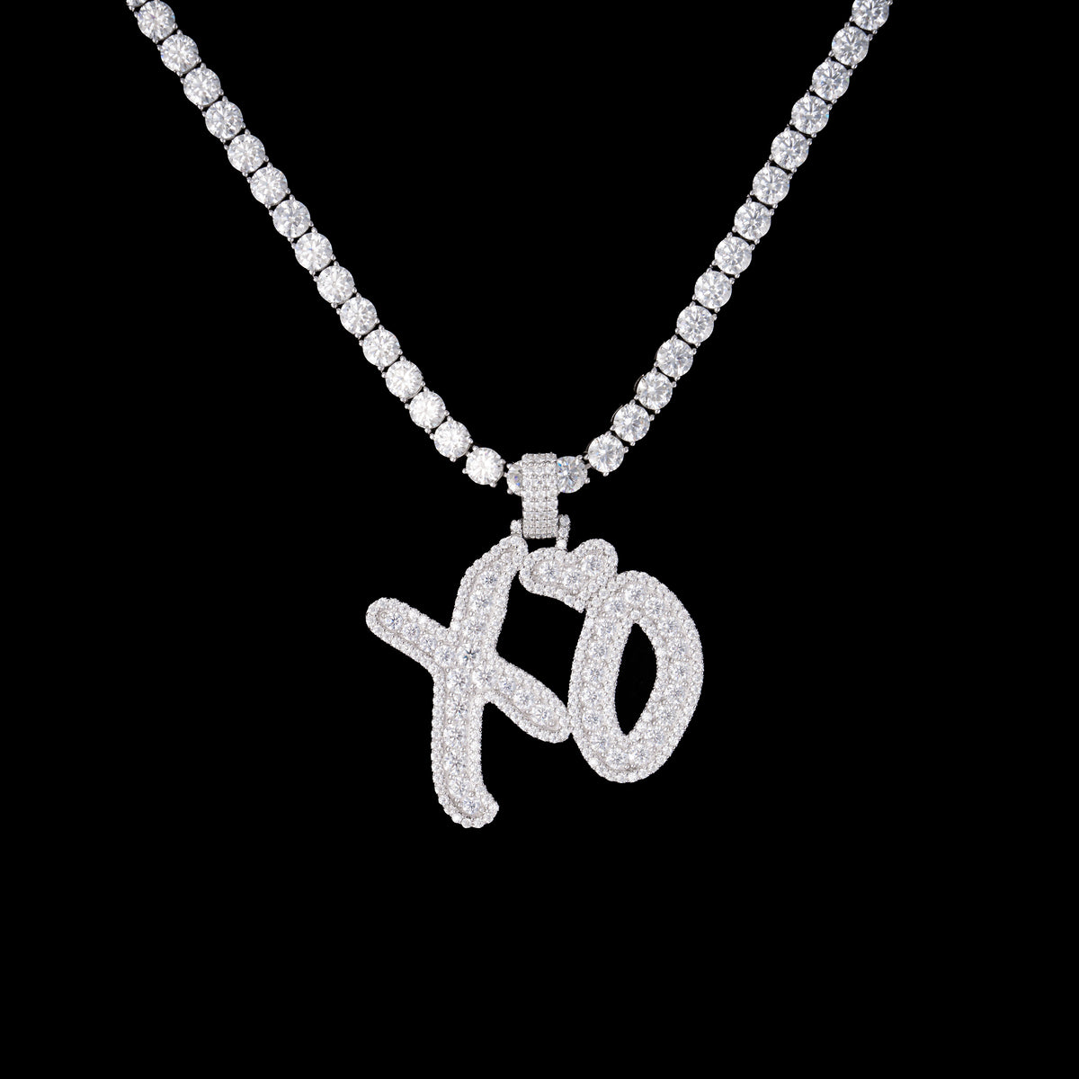 Moissanite XO Heart Shape Letter Pendant – alternate product view 2