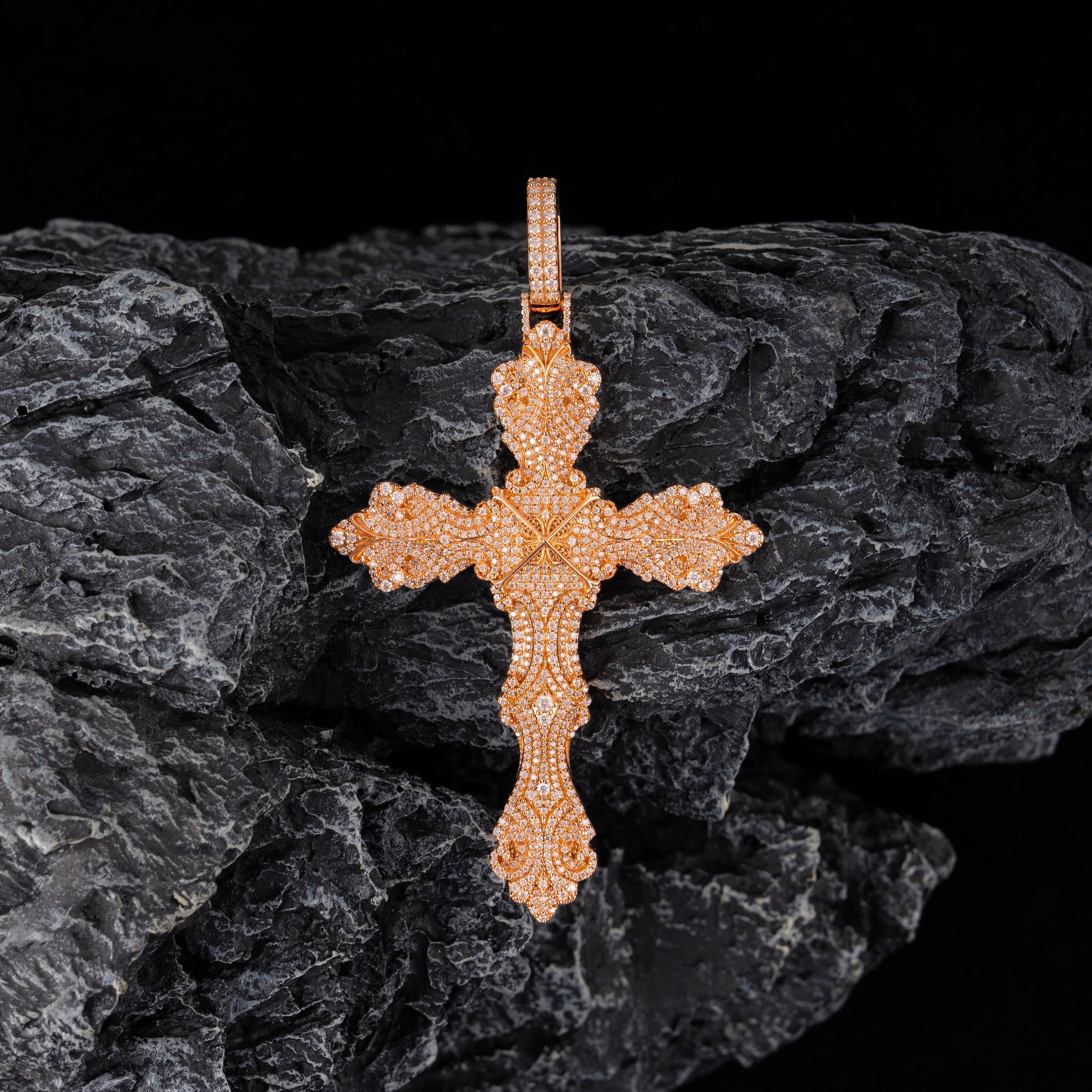 Moissanite Wreath Cross Pendant – alternate product view 4
