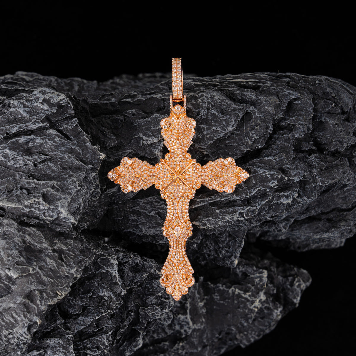 Moissanite Wreath Cross Pendant – alternate product view 4