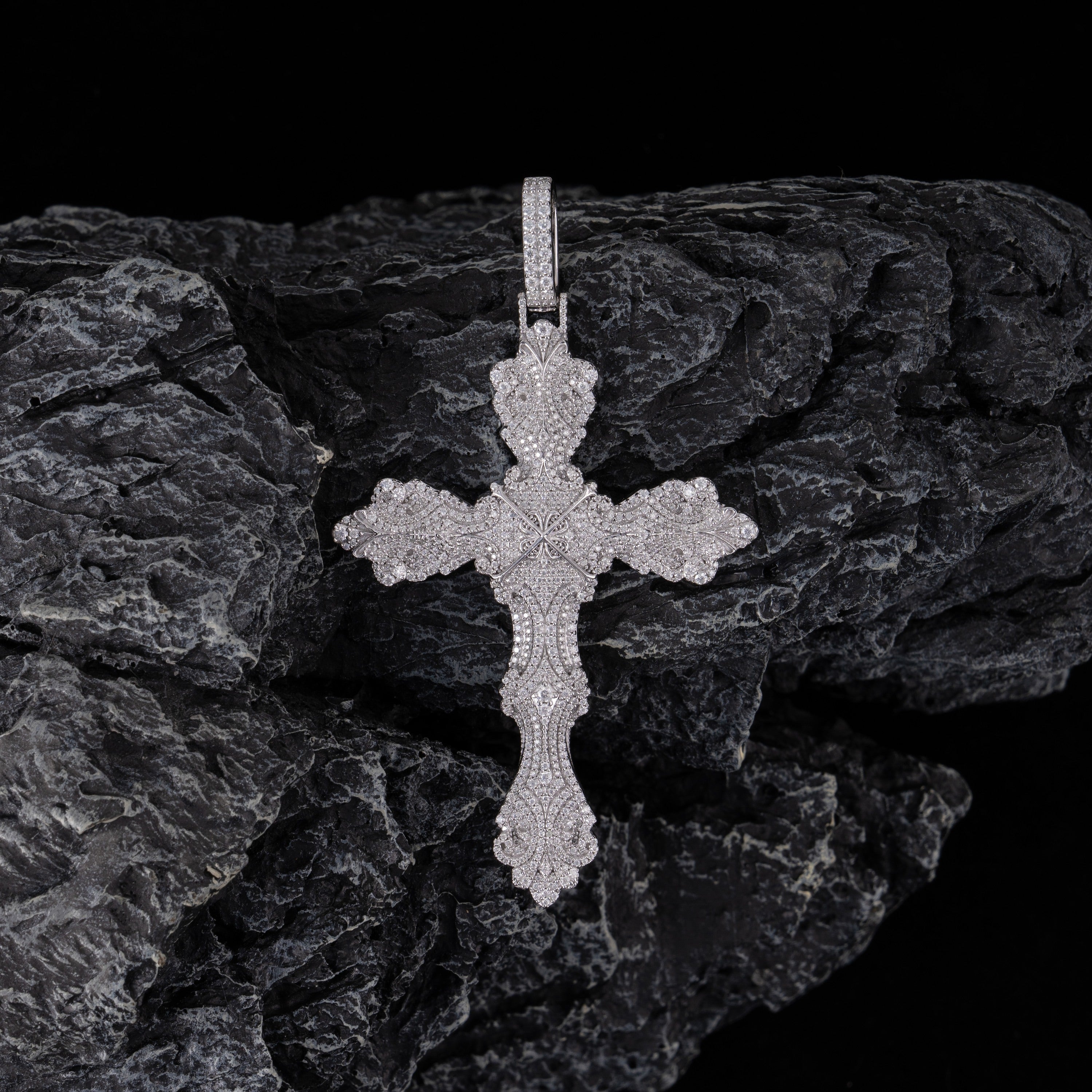 Moissanite Wreath Cross Pendant – alternate product view 3