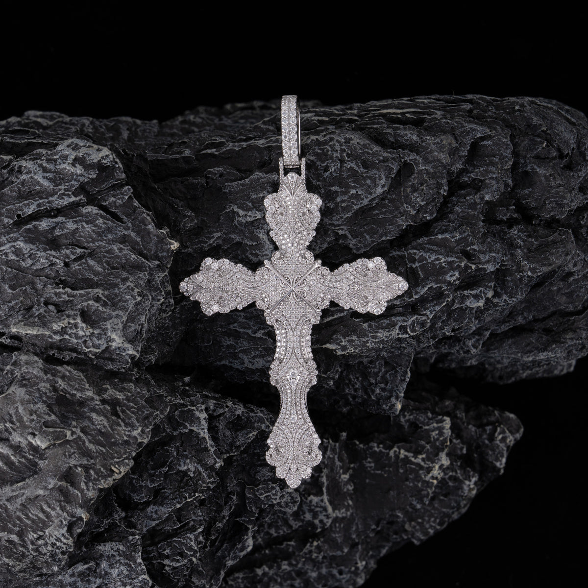 Moissanite Wreath Cross Pendant – alternate product view 3