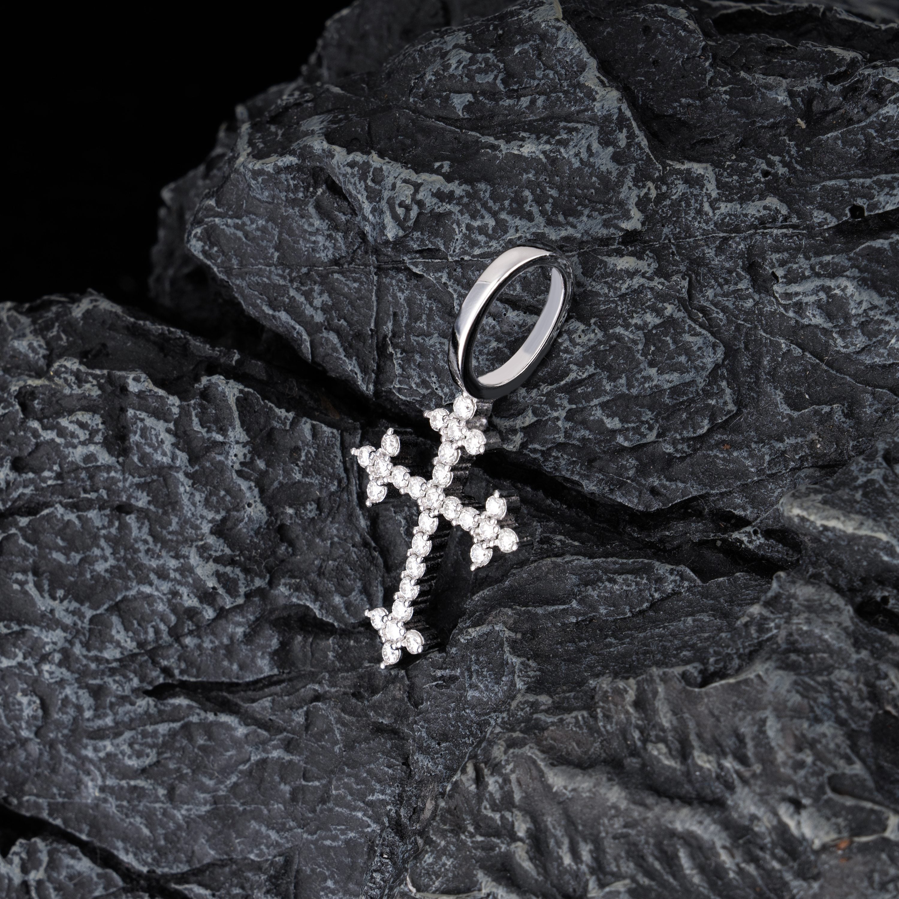 Moissanite Round Cross Pendant – alternate product view 5