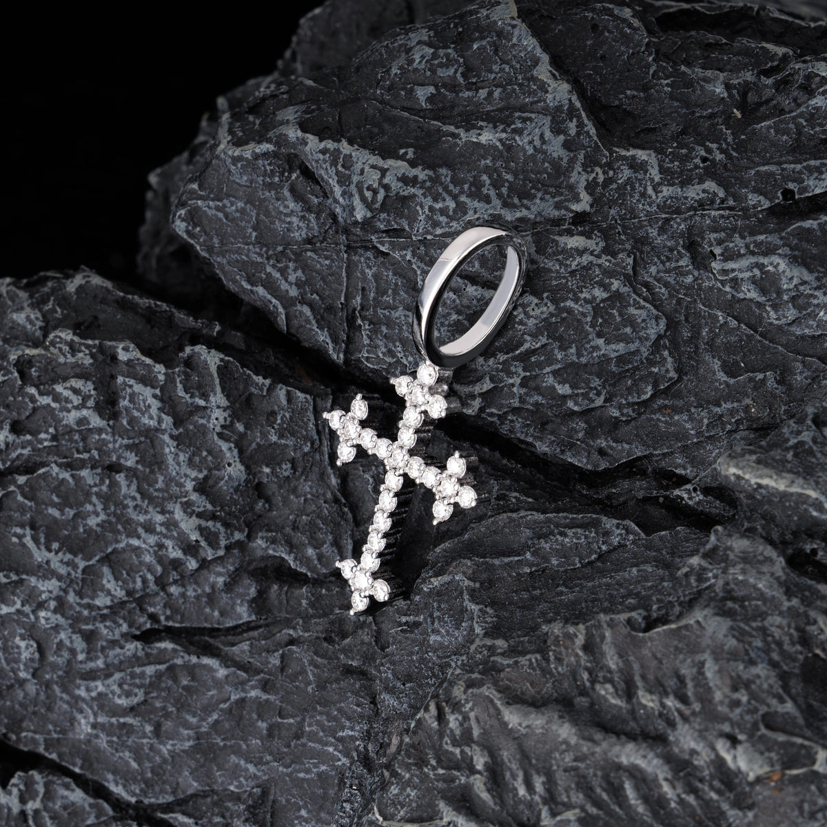 Moissanite Round Cross Pendant – alternate product view 5