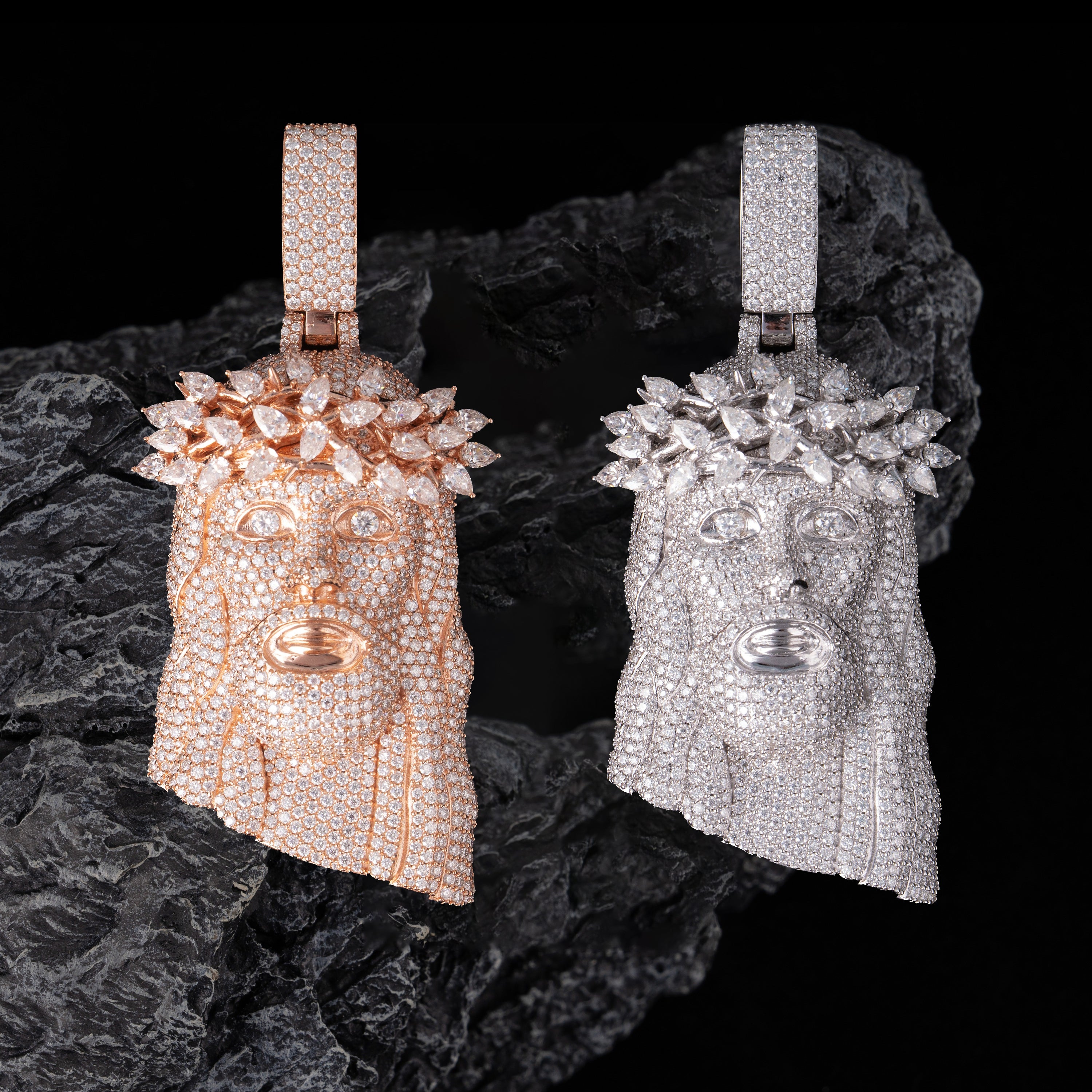 Moissanite Flowers Jesus Piece – alternate product view 3