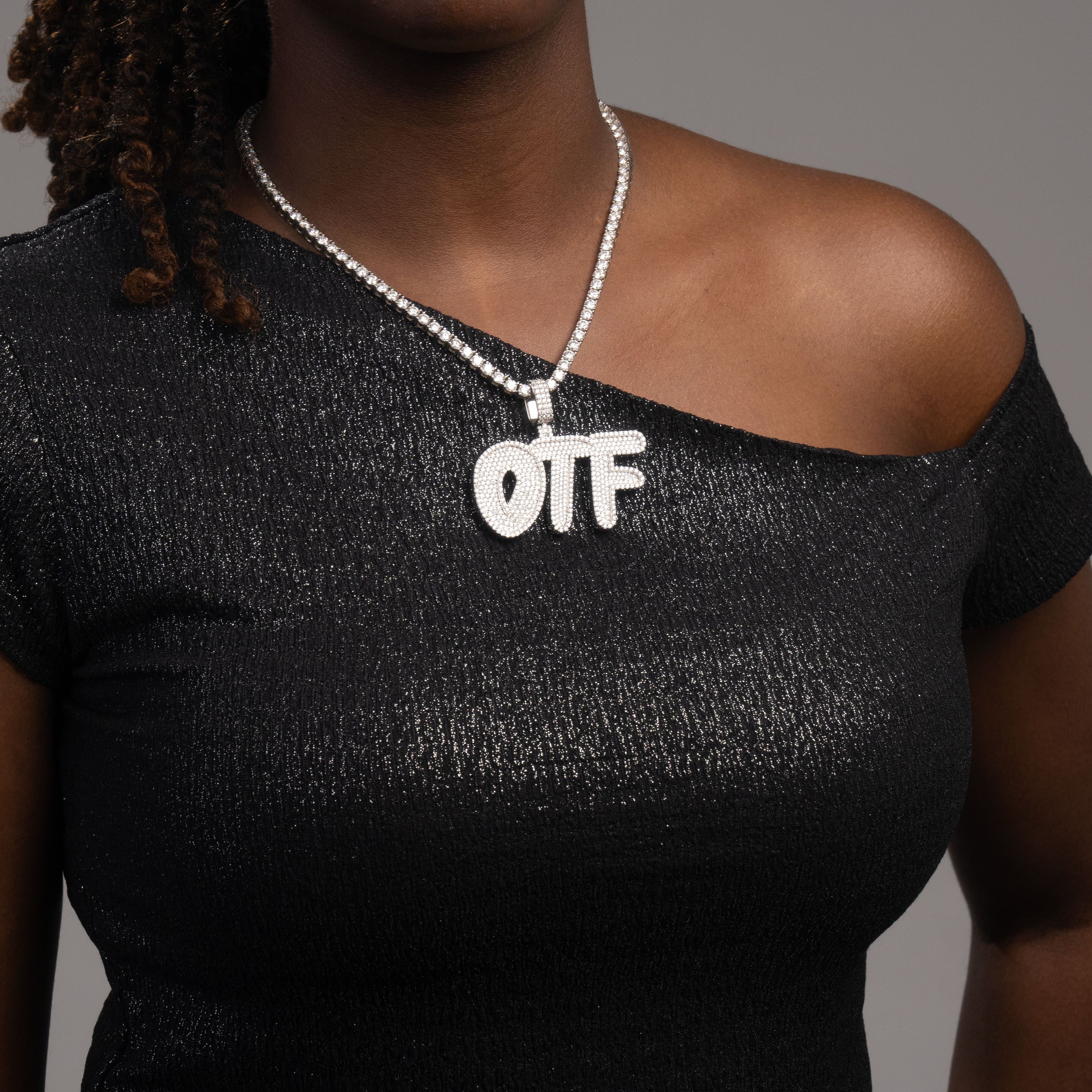 Custom Hip Hop Moissanite "OTF" Pendant – alternate product view 2