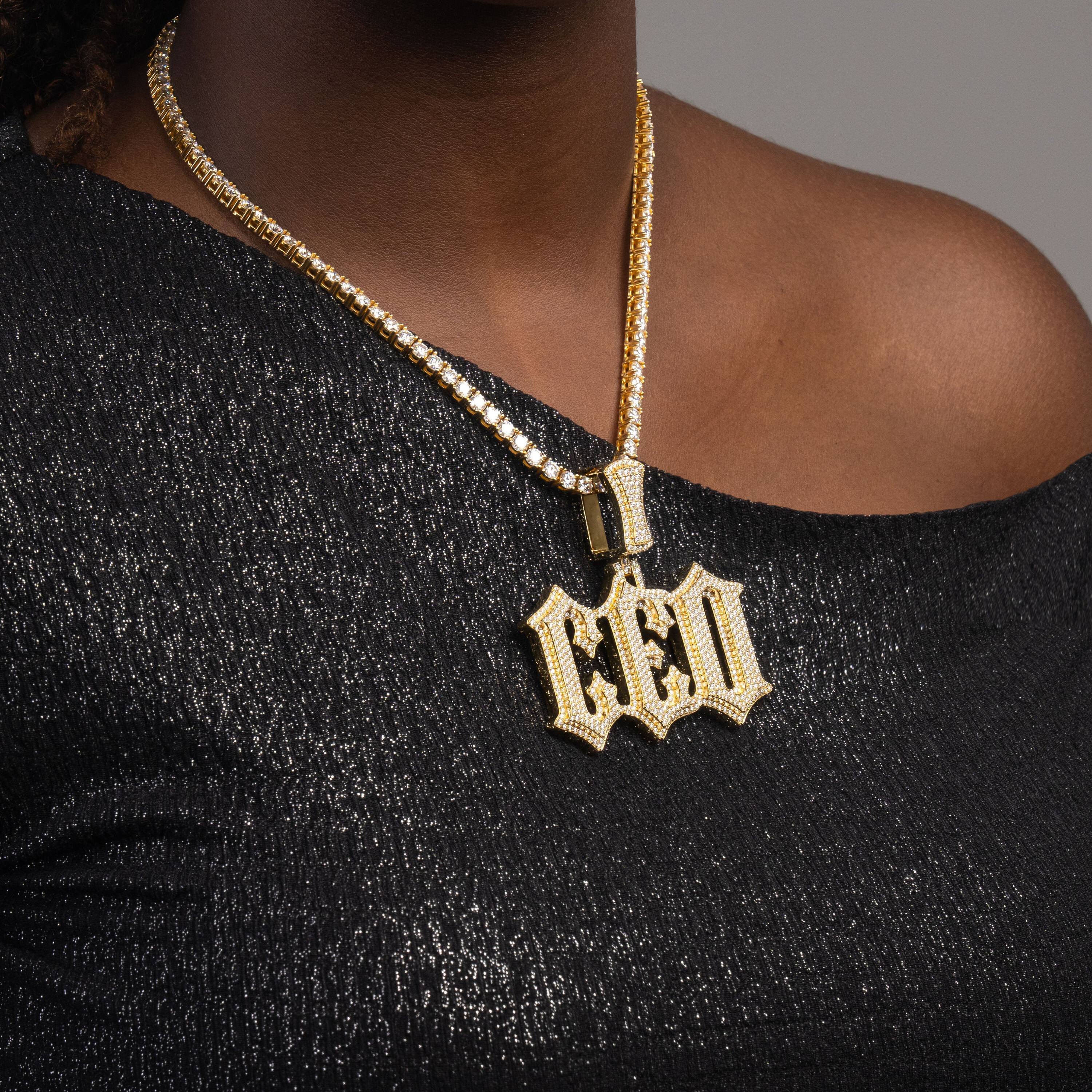 Custom Hip Hop Moissanite "CEO" Pendant – alternate product view 2