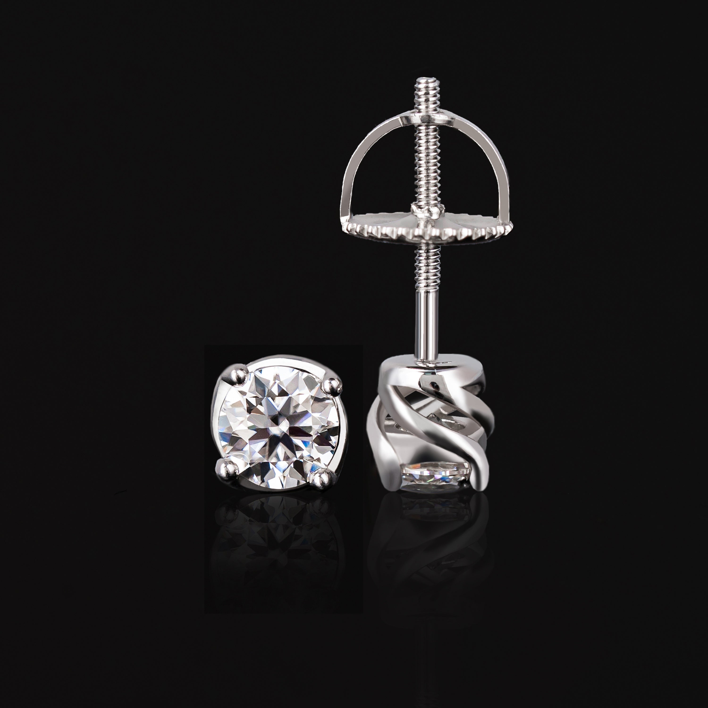 3–7.5MM VVS Moissanite Stud Earrings – Cushion Twist Setting – alternate product view 5
