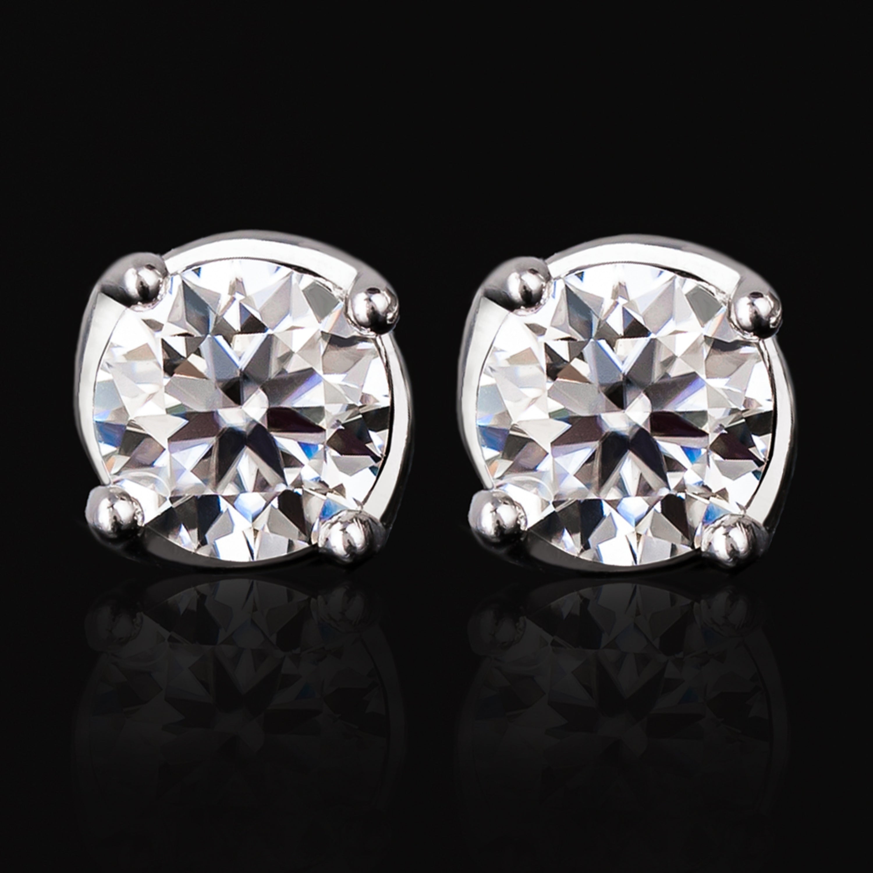 3–7.5MM VVS Moissanite Stud Earrings – Cushion Twist Setting – alternate product view 4