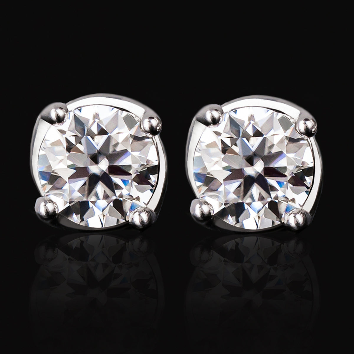 3–7.5MM VVS Moissanite Stud Earrings – Cushion Twist Setting – alternate product view 4