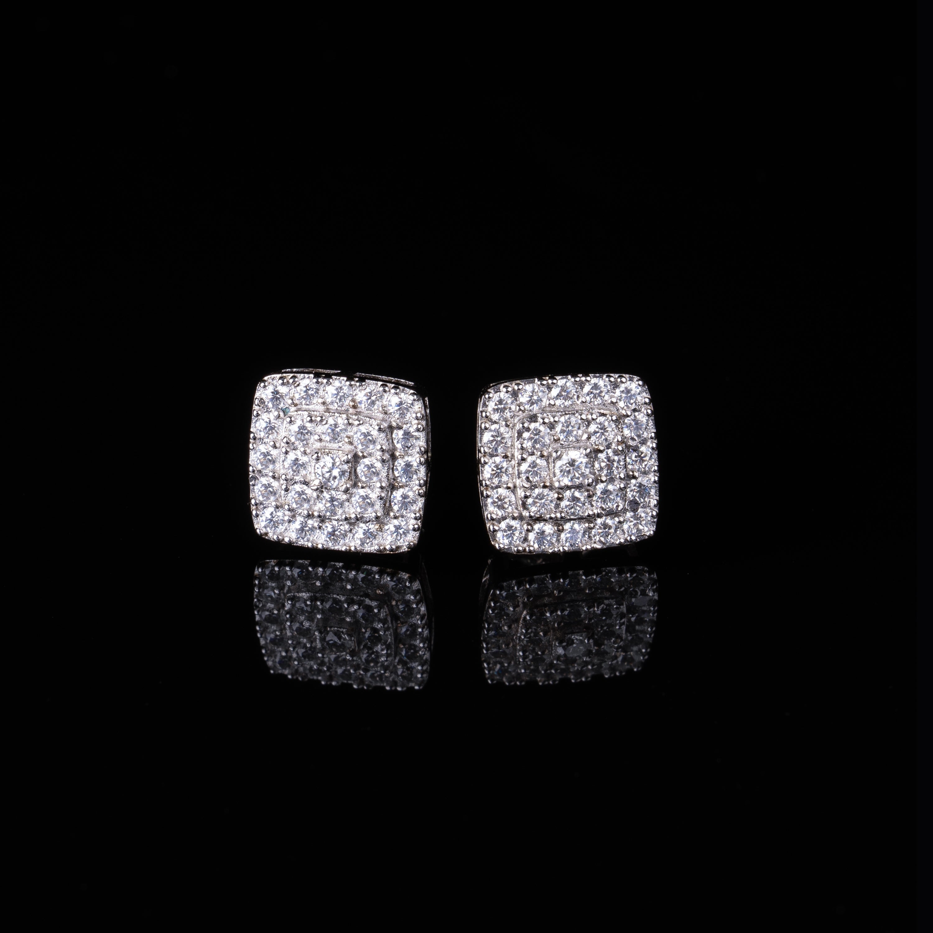10.5MM Square Moissanite Earrings by Sommarnox
