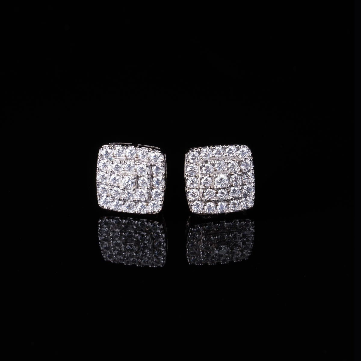 10.5MM Square Moissanite Earrings by Sommarnox
