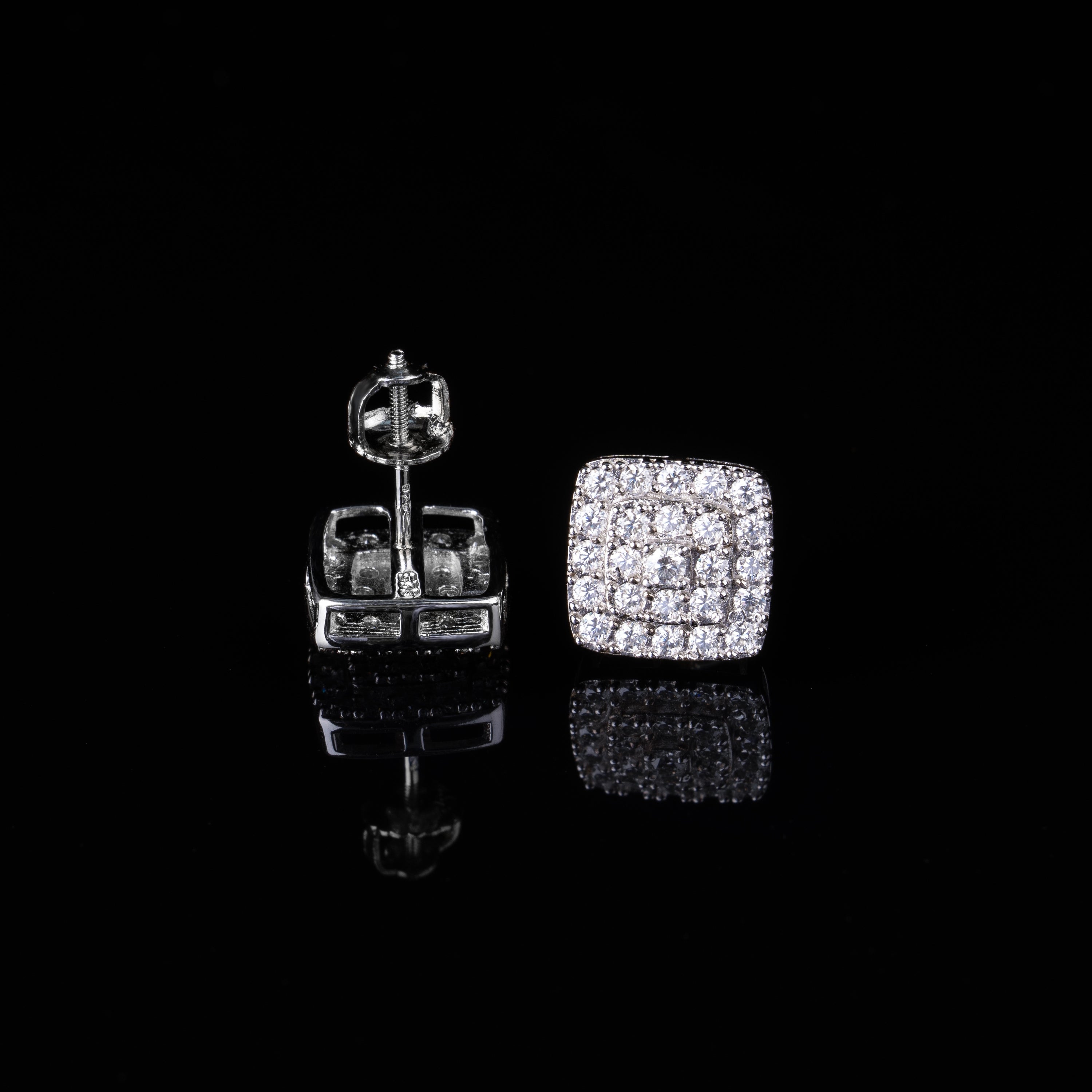 10.5MM Square Moissanite Earrings – alternate product view 2