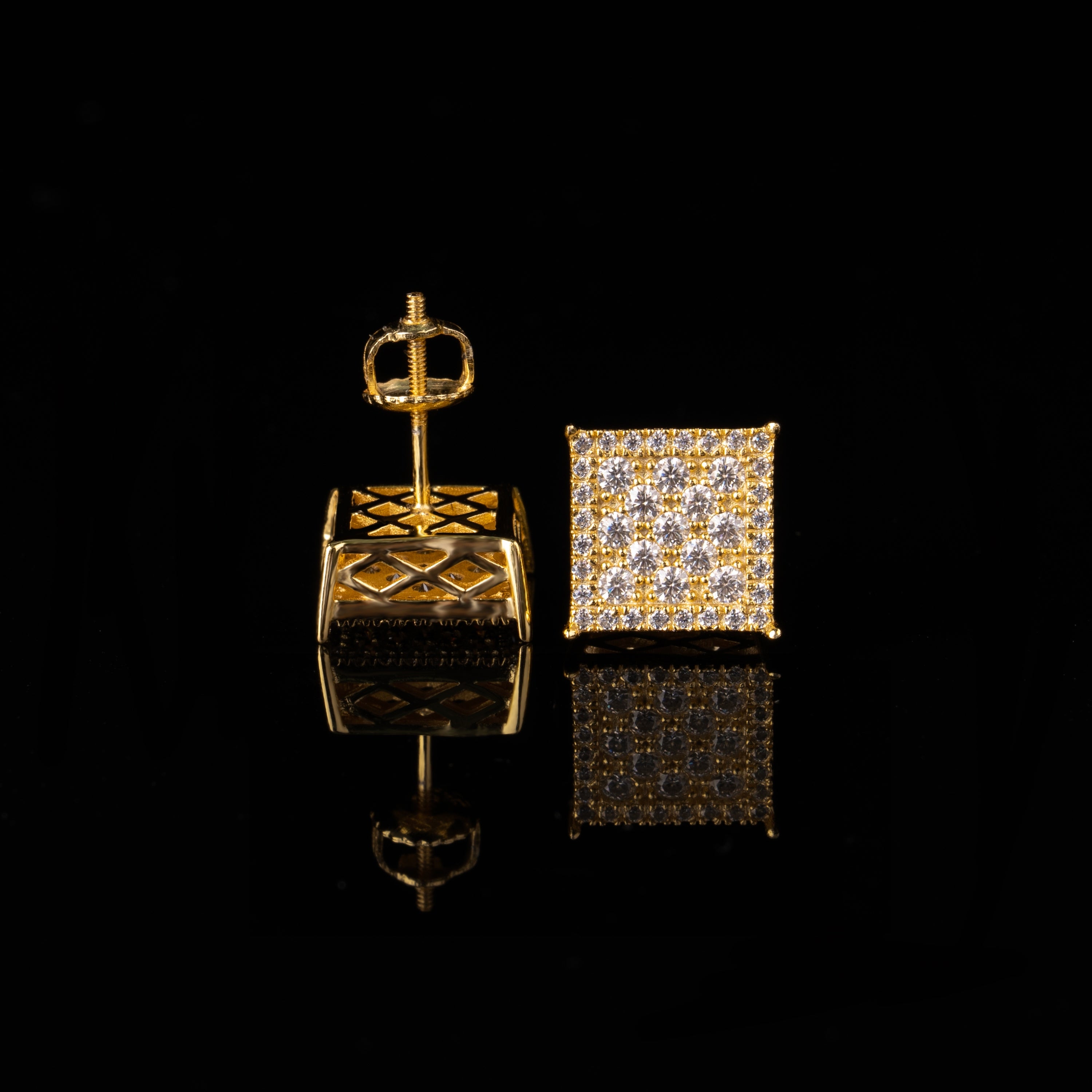 11MM Square Moissanite Earrings