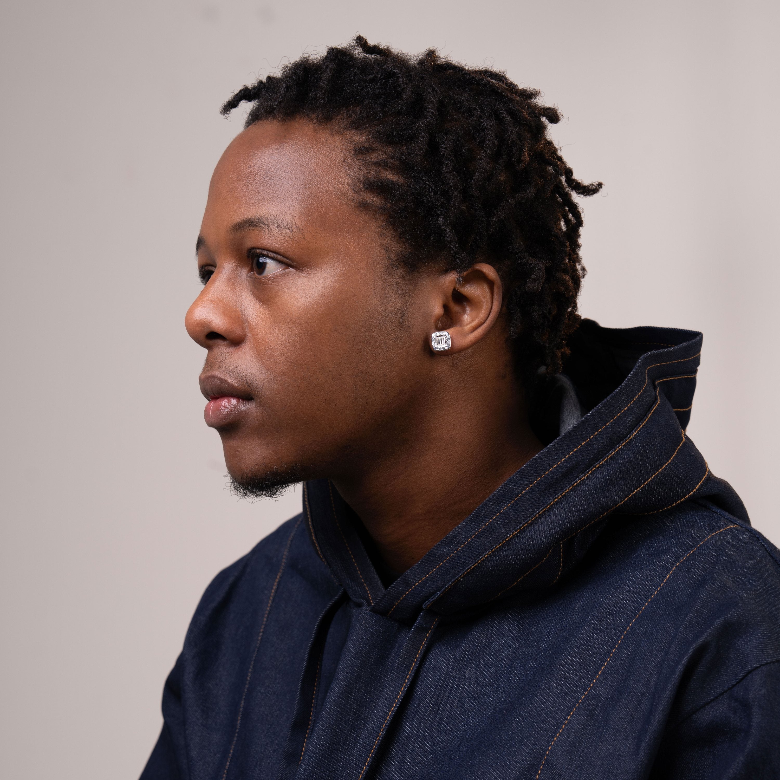 10*10MM Emerald Cut Moissanite Earrings