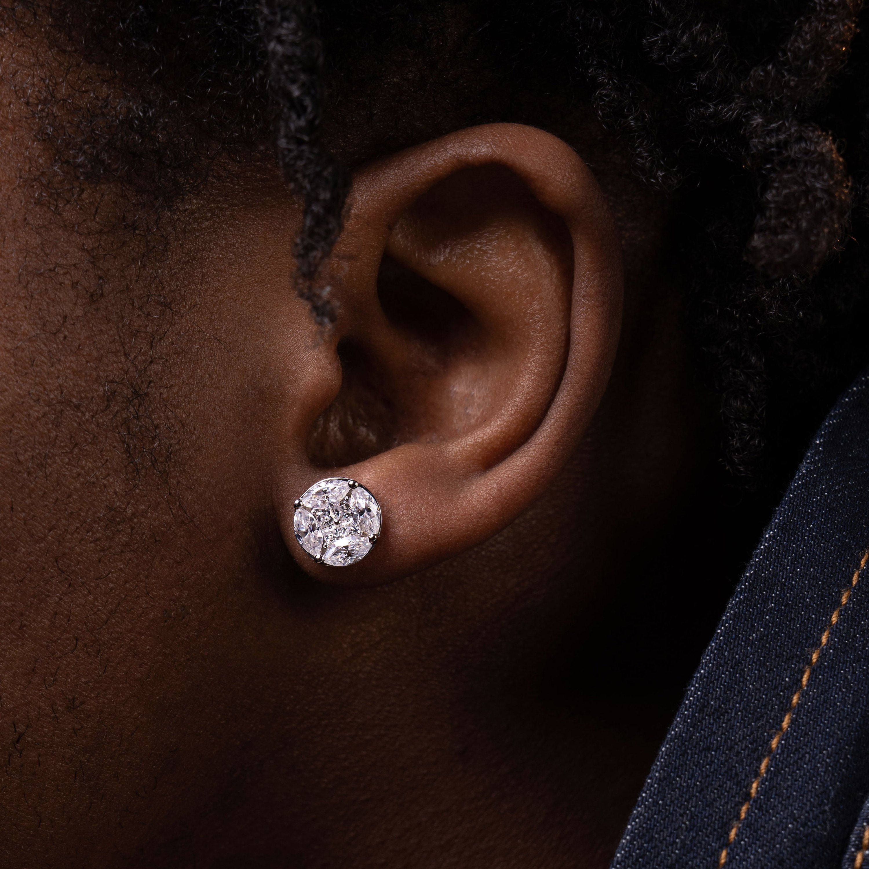 10MM Princess & Marquise Moissanite Stud Earrings VVS Cluster Round Design Screw Back by Sommarnox