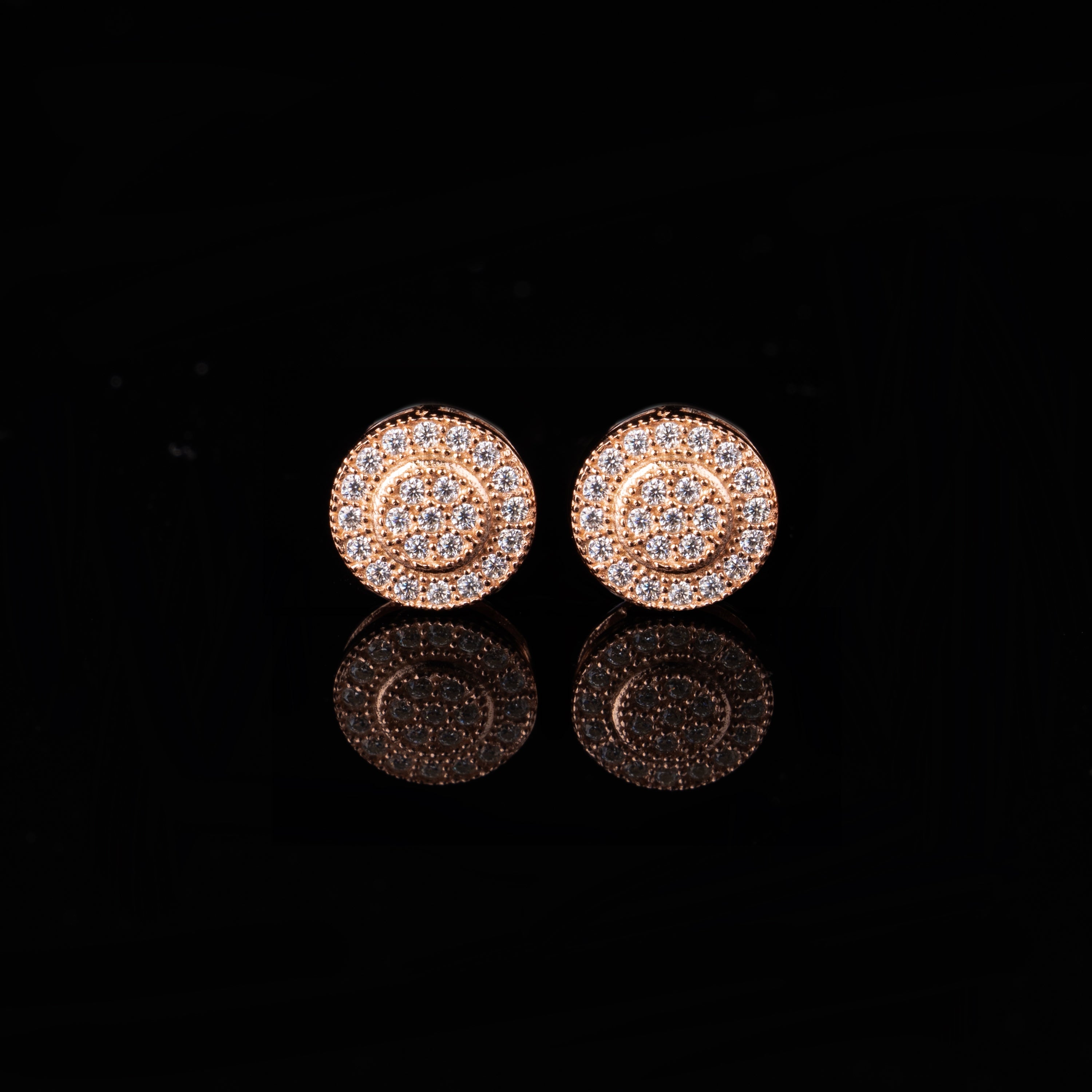 7.7MM Round Cut Cluster Moissanite Stud Earrings Fully Iced Out VVS Double Halo – alternate product view 2