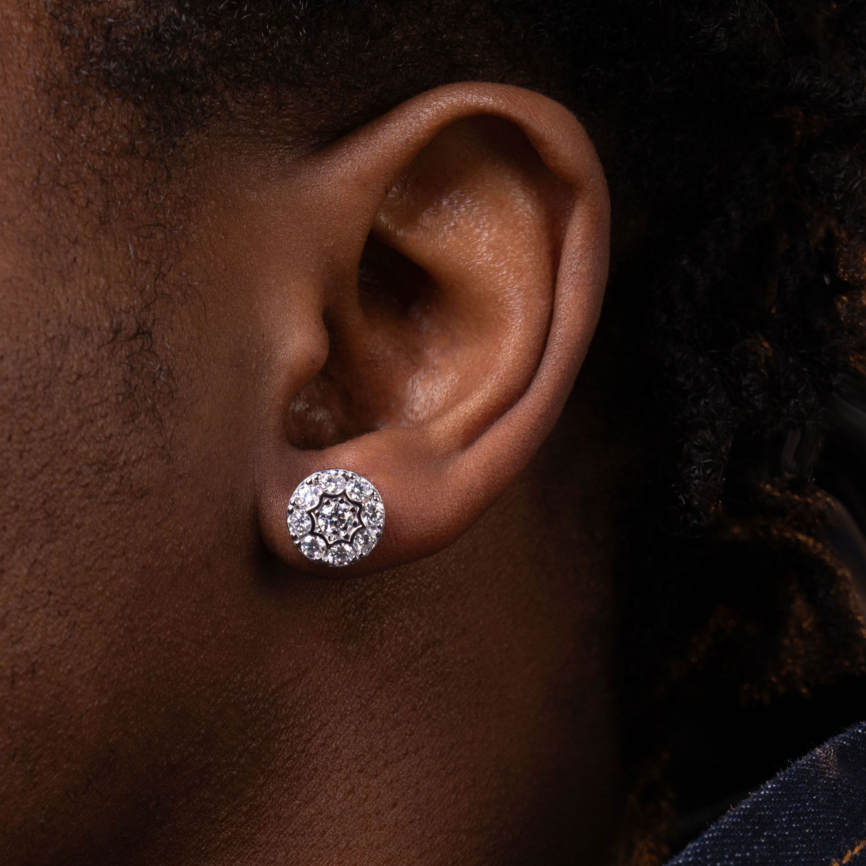 10MM Flower Shaped RoundDiamond Moissanite Earrings