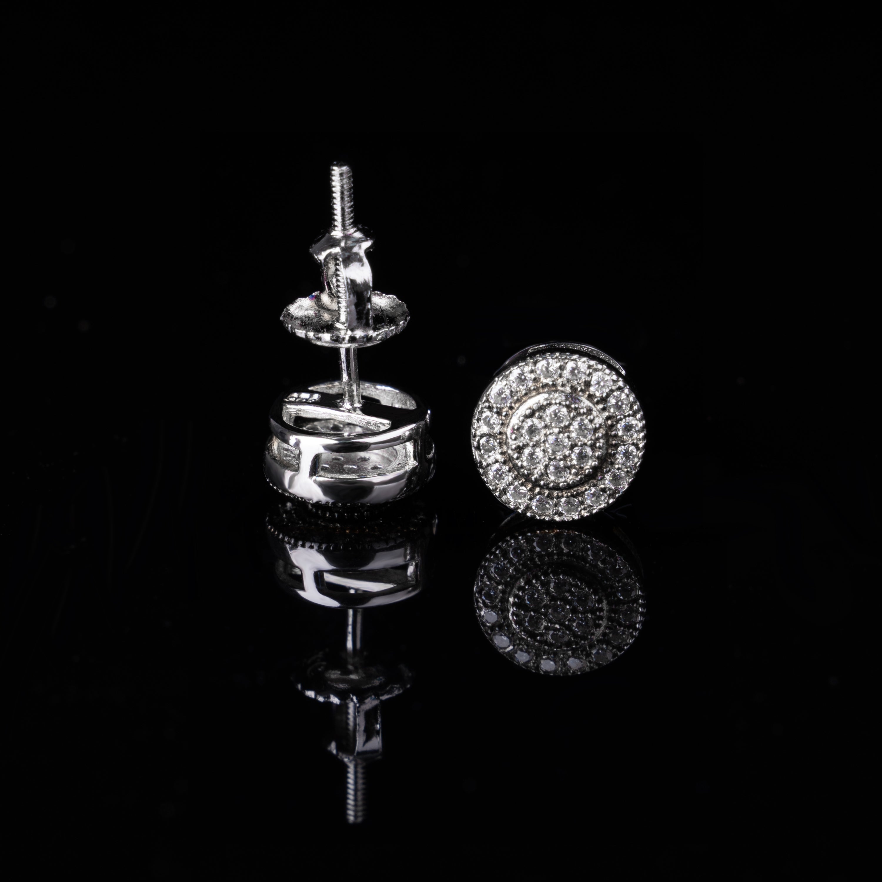 7.7MM Round Cut Cluster Moissanite Stud Earrings Fully Iced Out VVS Double Halo – alternate product view 5