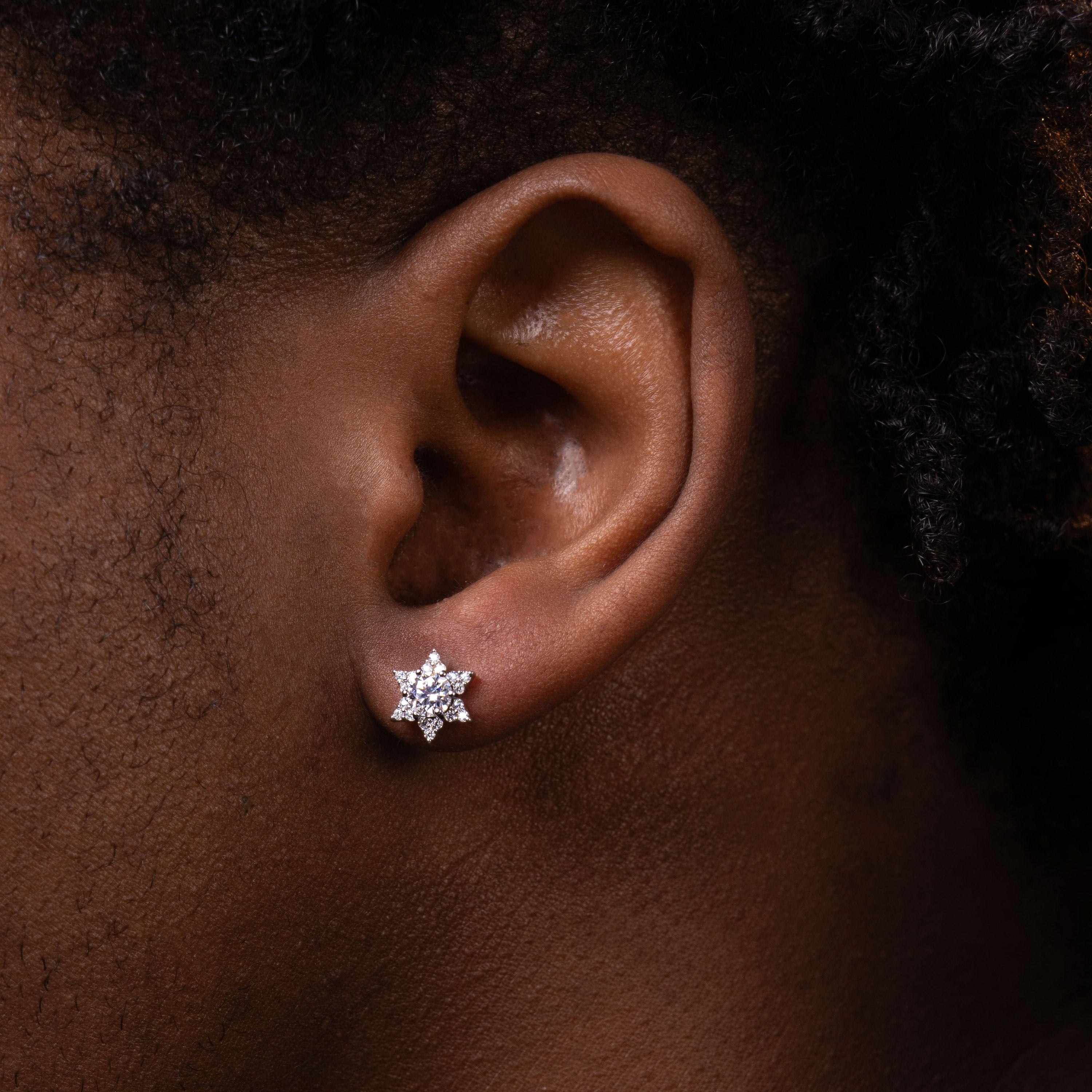 7.7×8.7MM Star Moissanite Stud Earrings VVS Round Center Cluster Screw Back by Sommarnox