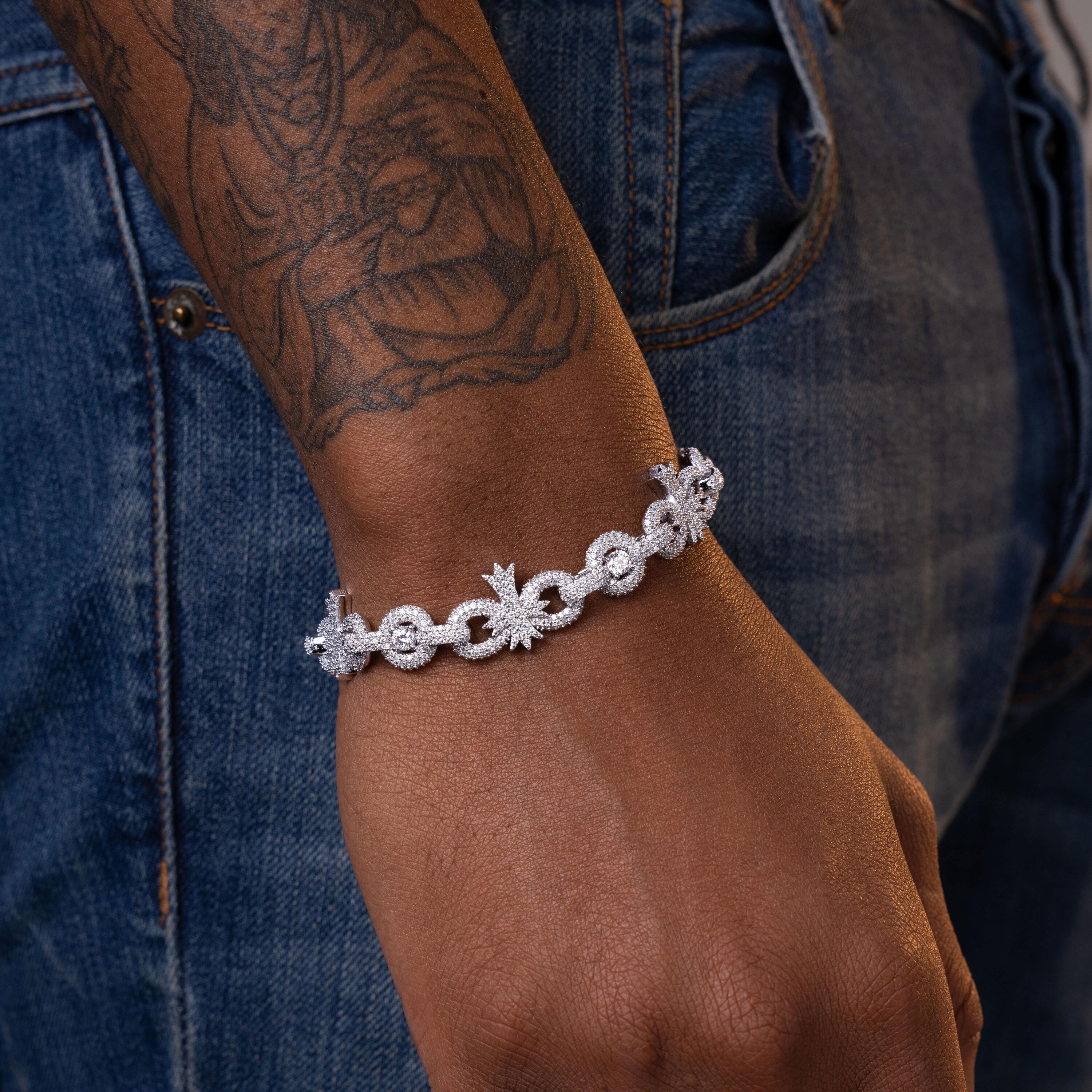 10MM Iced Out Moissanite Cross Cuban Link Bracelet by Sommarnox