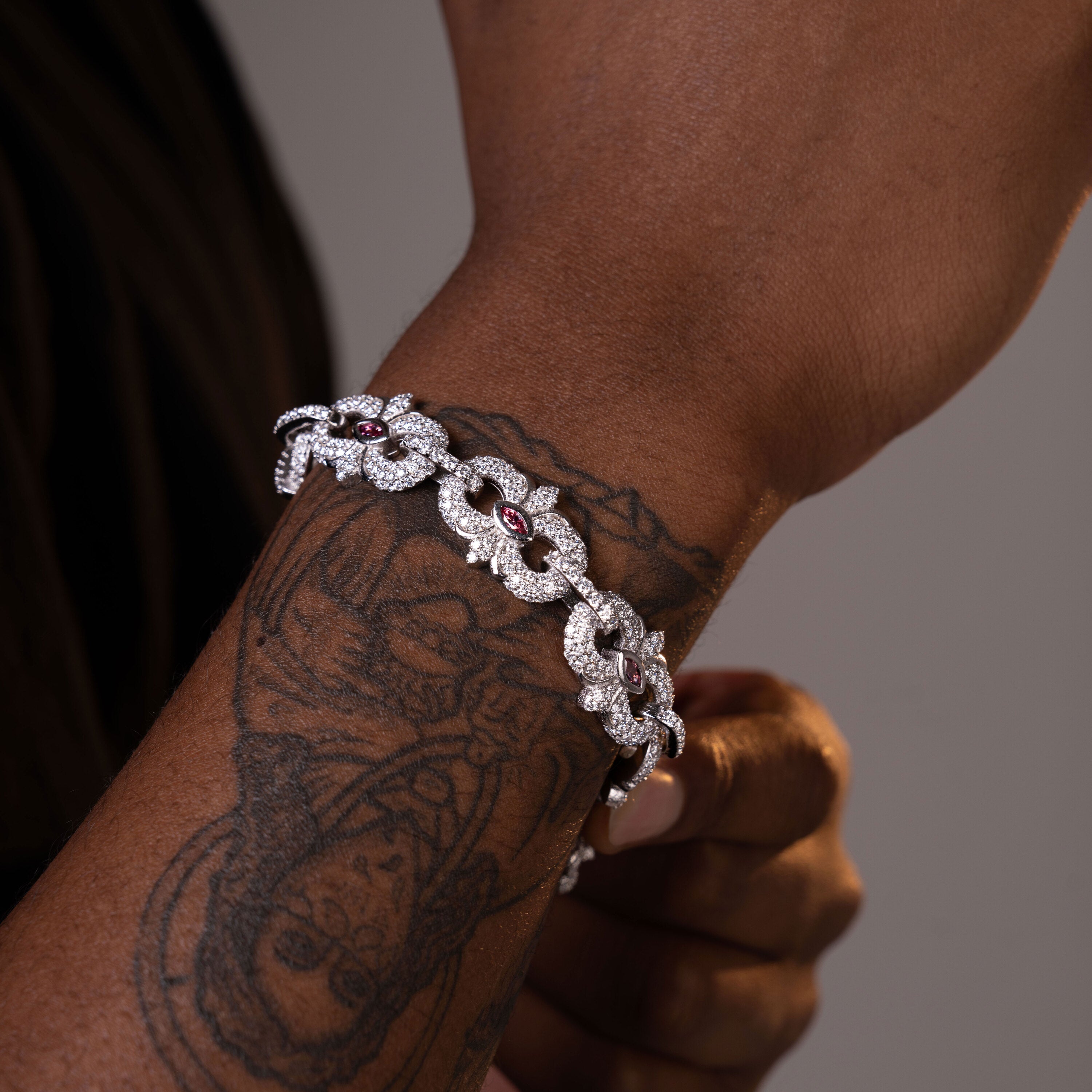 16.5MM Cross Marquise Cut Cuban Chain Moissanite Necklace Bracelet