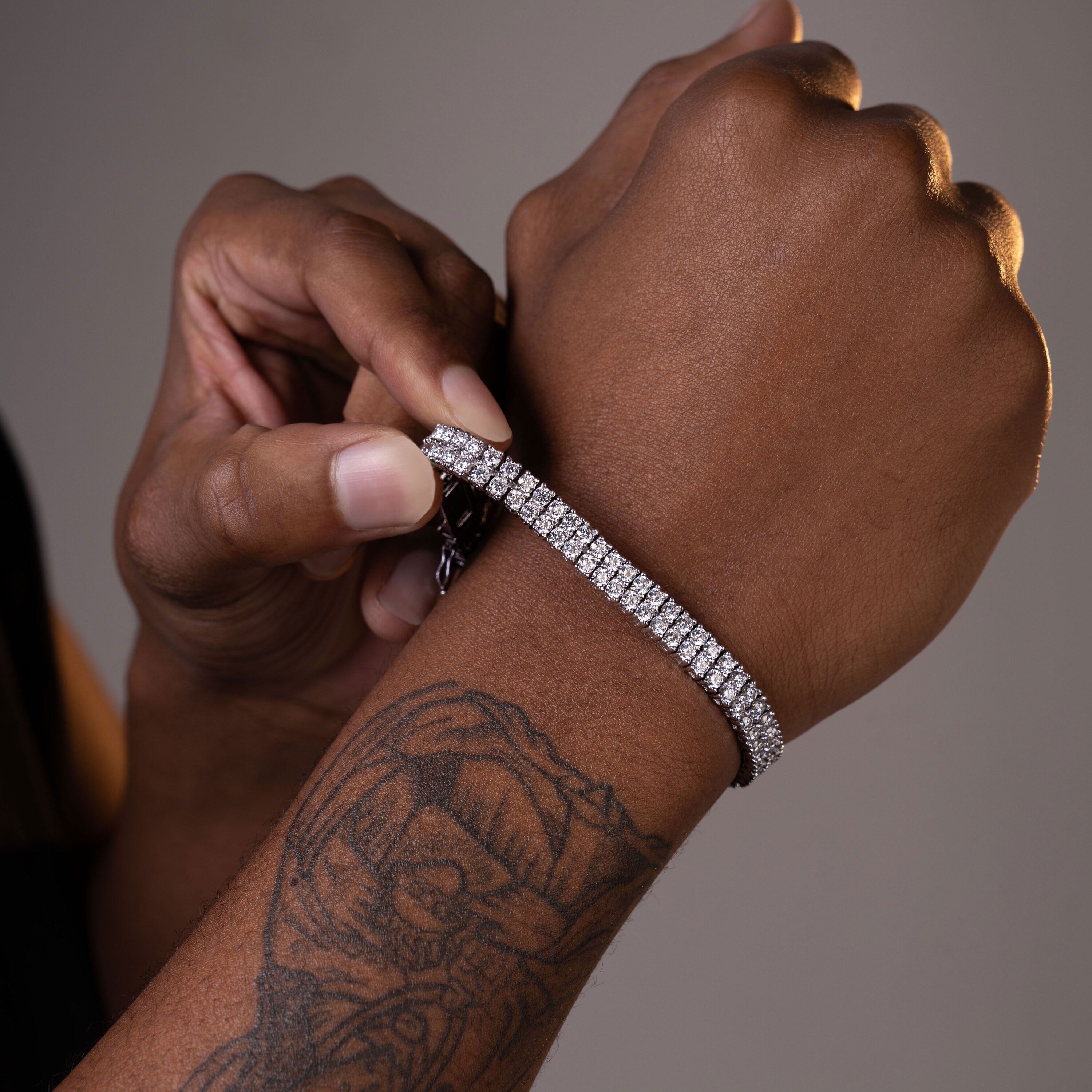 6.6MM 2 Row Stone Tennis Chain Moissanite Bracelet