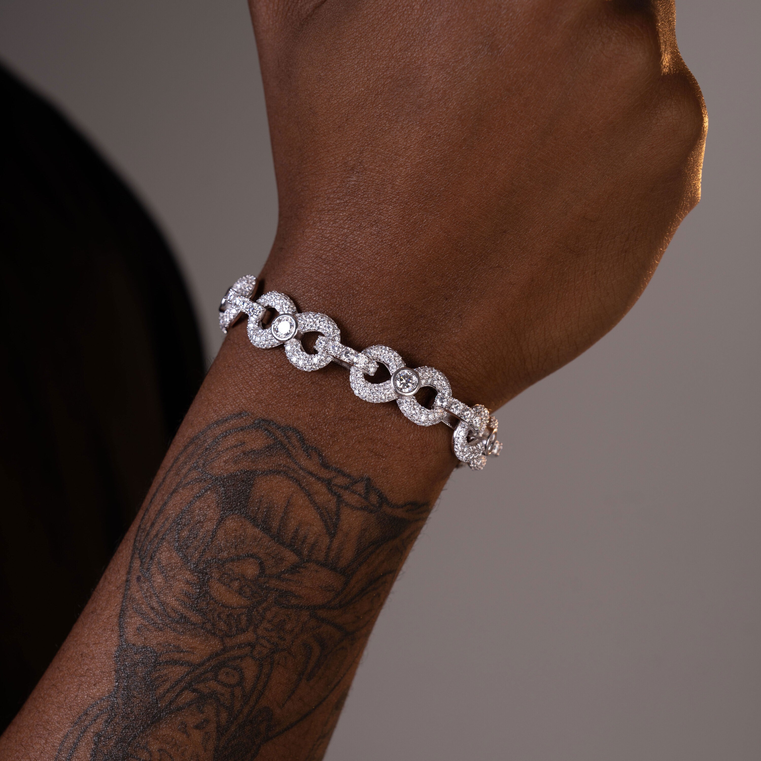 13mm Man's Iced Out Moissanite Infinite Cuban Necklace & Bracelet – product view