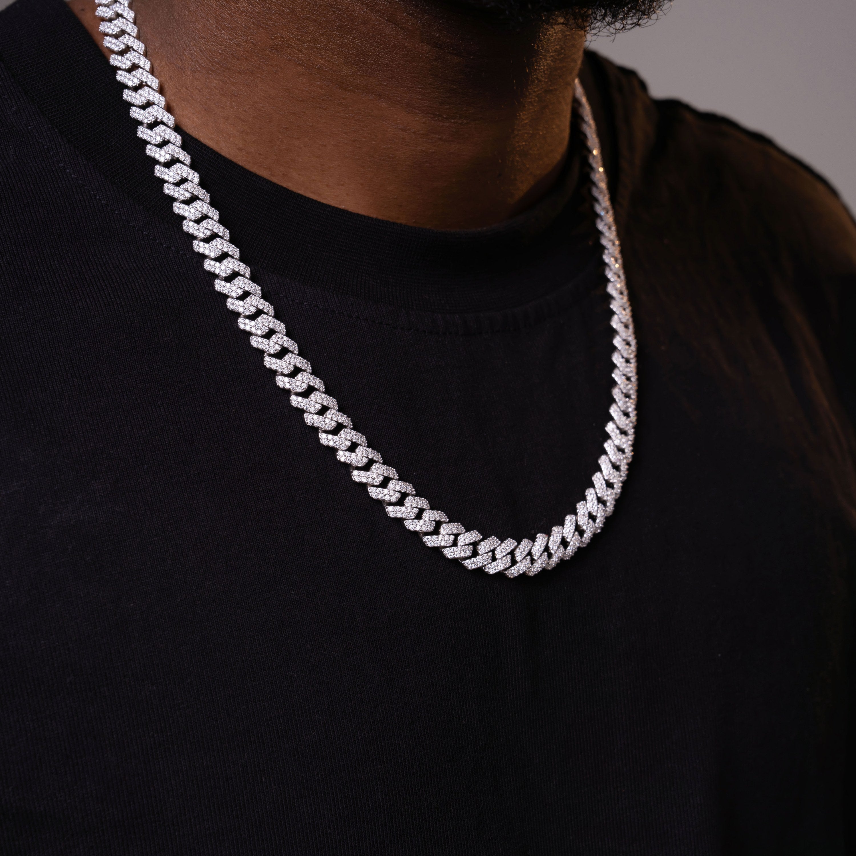 10MM 2 Row Iced Out Moissanite Cuban Chain Necklace & Bracelet – product view