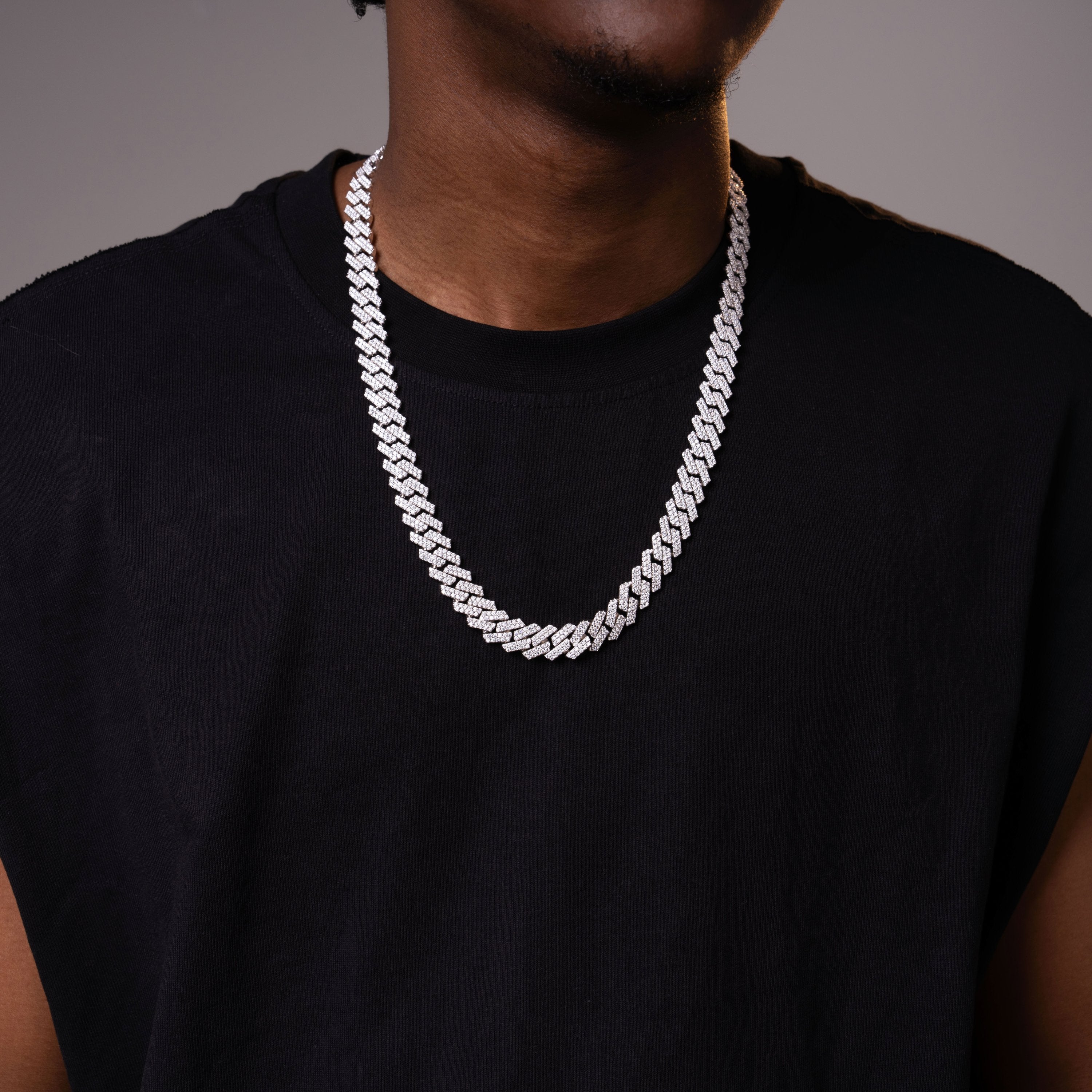 13MM 2 Row Moissanite Cuban Chain Bracelet – product view