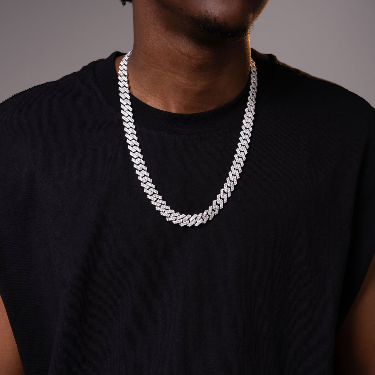13MM 2 Row Moissanite Cuban Chain Bracelet – product view
