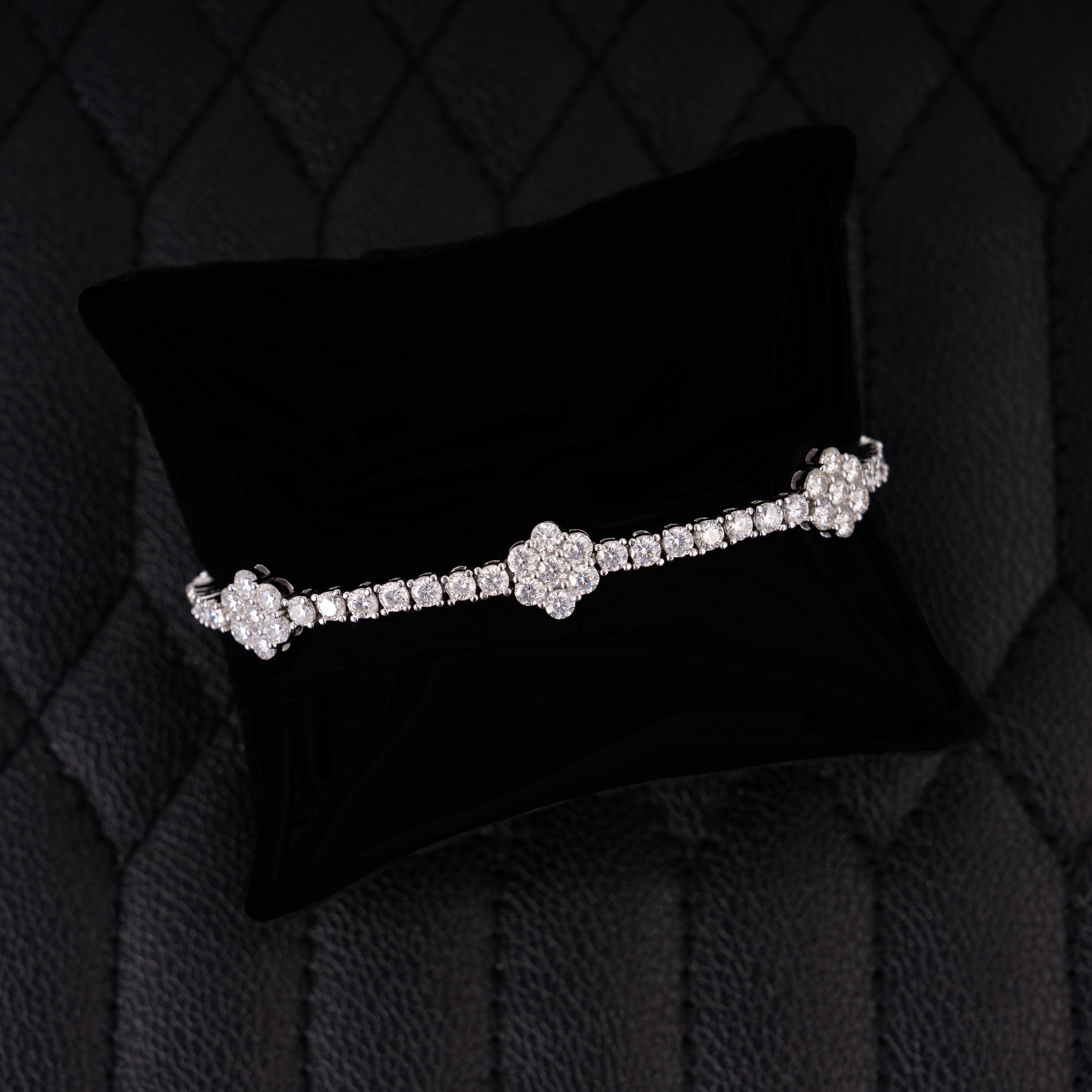 3MM Double Row Tennis Bracelet – Iced Out Moissanite – alternate product view 3