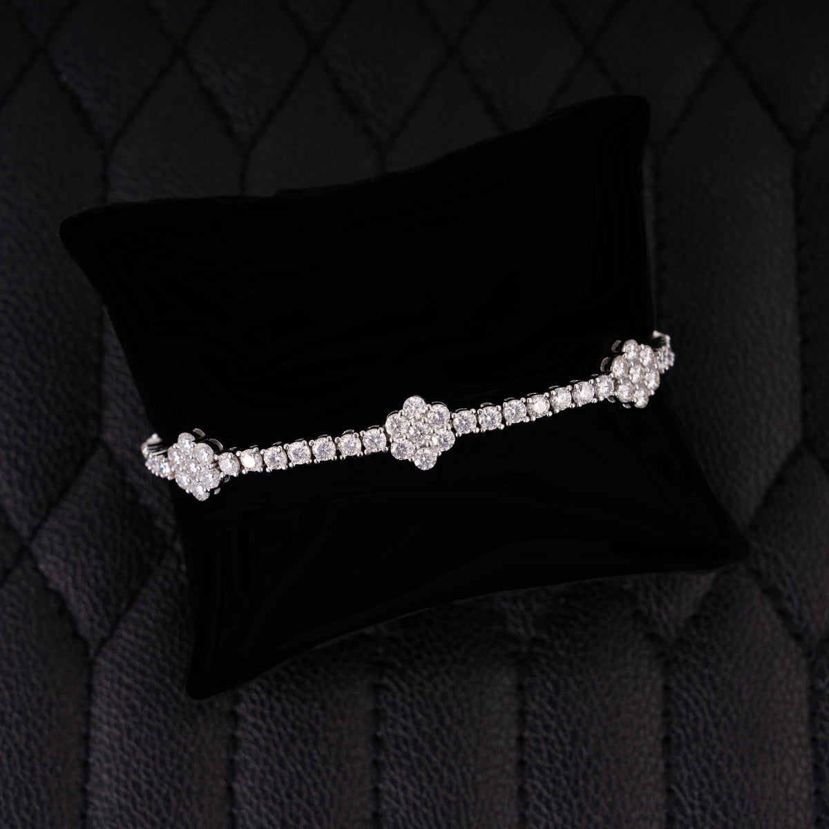 3MM Double Row Tennis Bracelet – Iced Out Moissanite – alternate product view 3