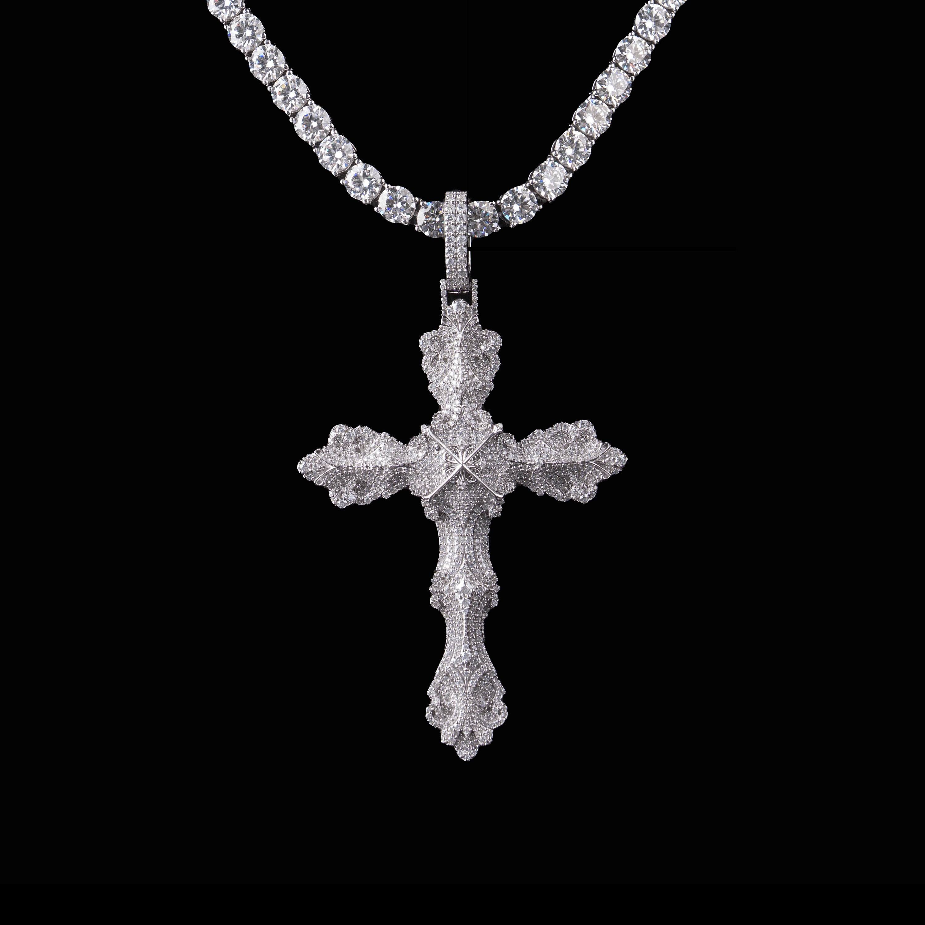 Moissanite Wreath Cross Pendant – alternate product view 8