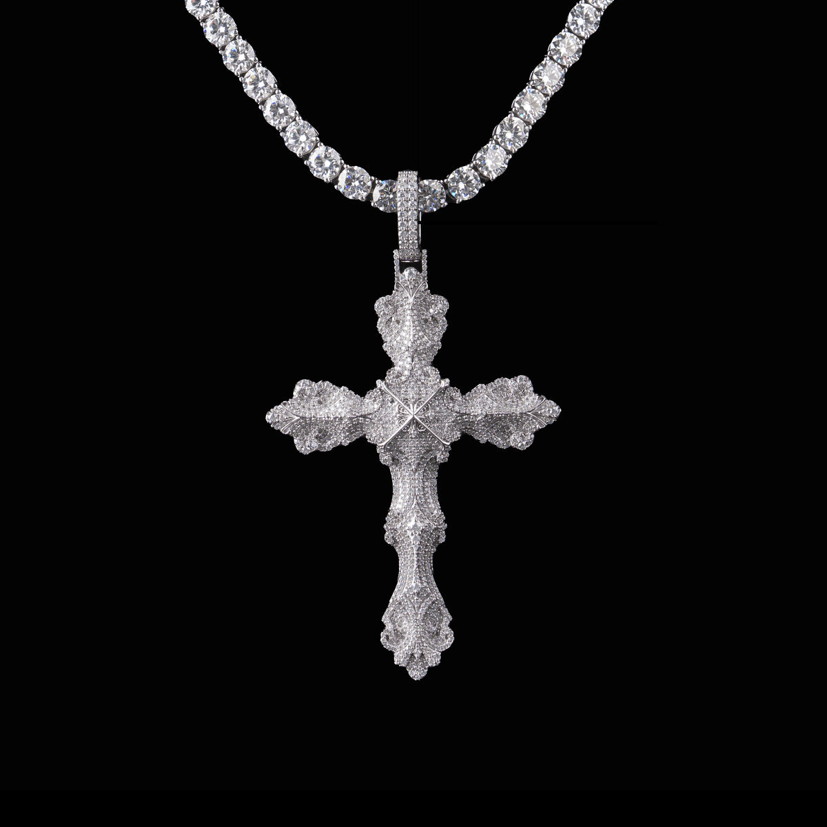 Moissanite Wreath Cross Pendant – alternate product view 8