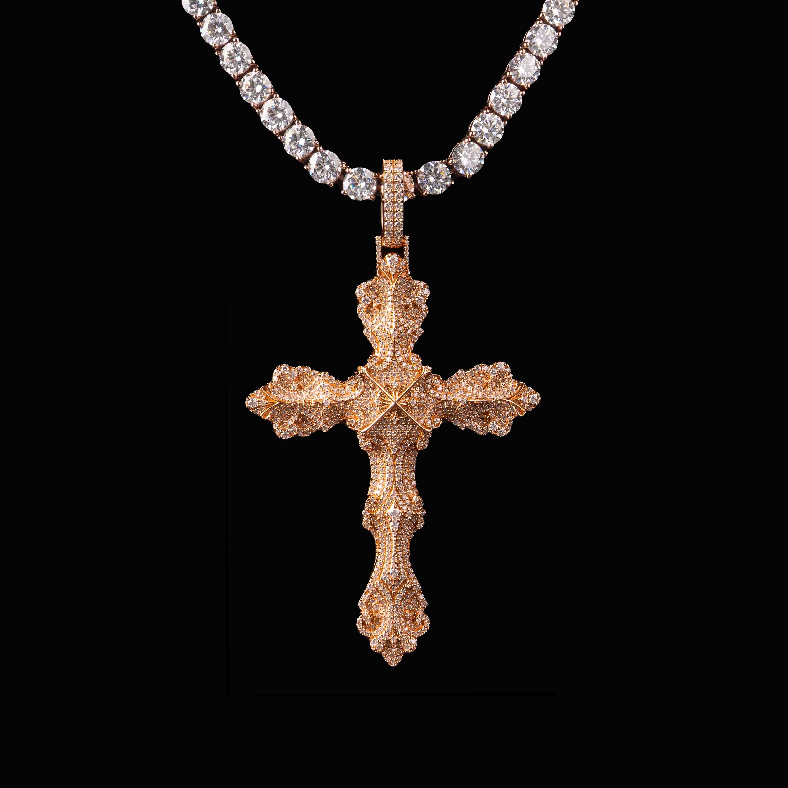 Moissanite Wreath Cross Pendant – alternate product view 9