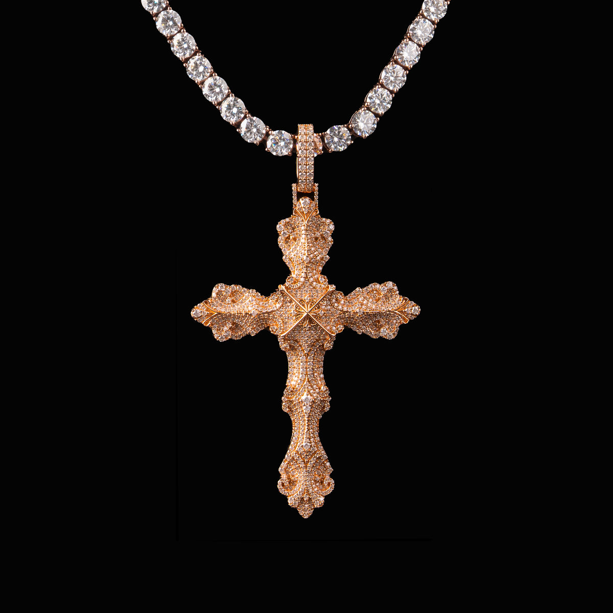 Moissanite Wreath Cross Pendant – alternate product view 9