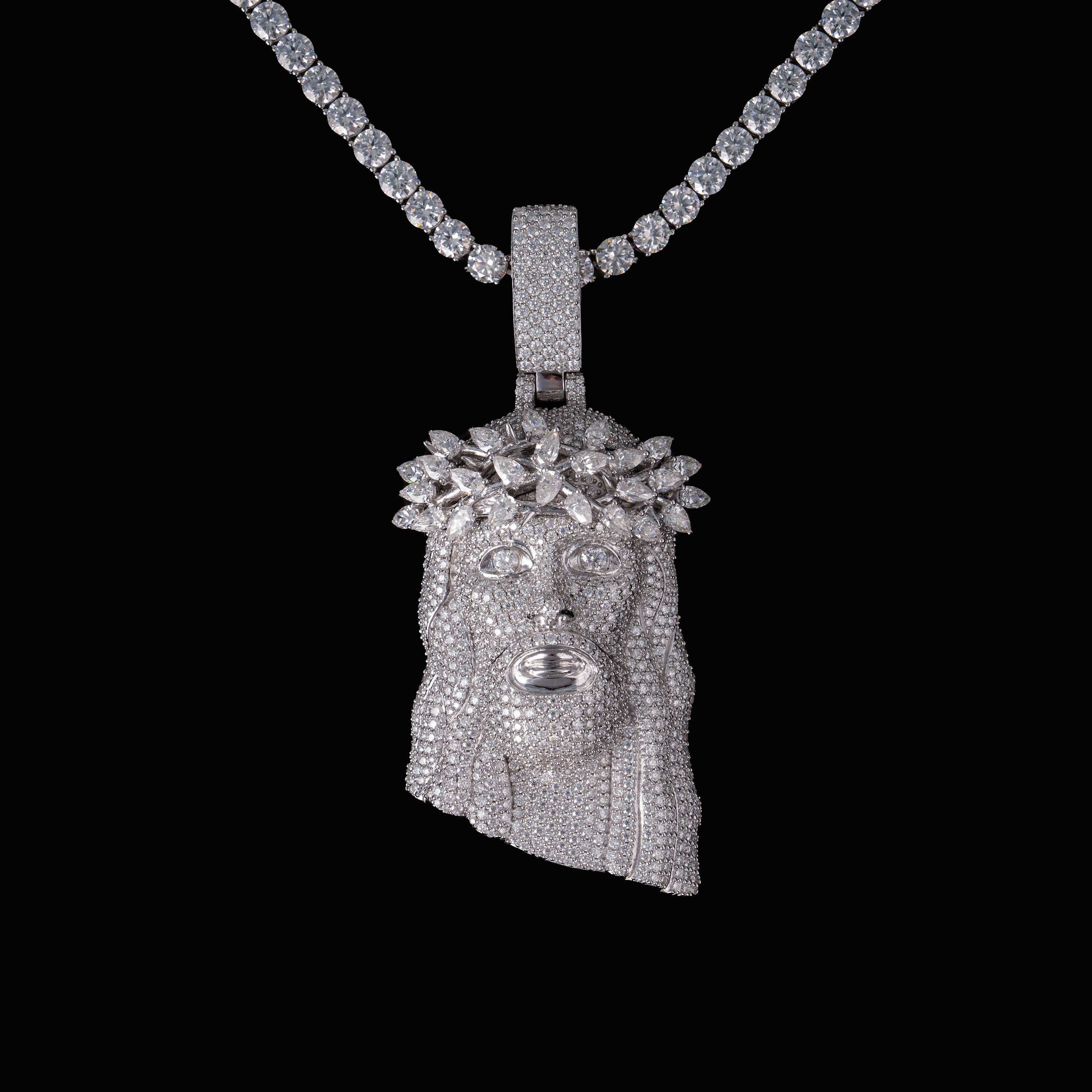Moissanite Flowers Jesus Piece – alternate product view 6
