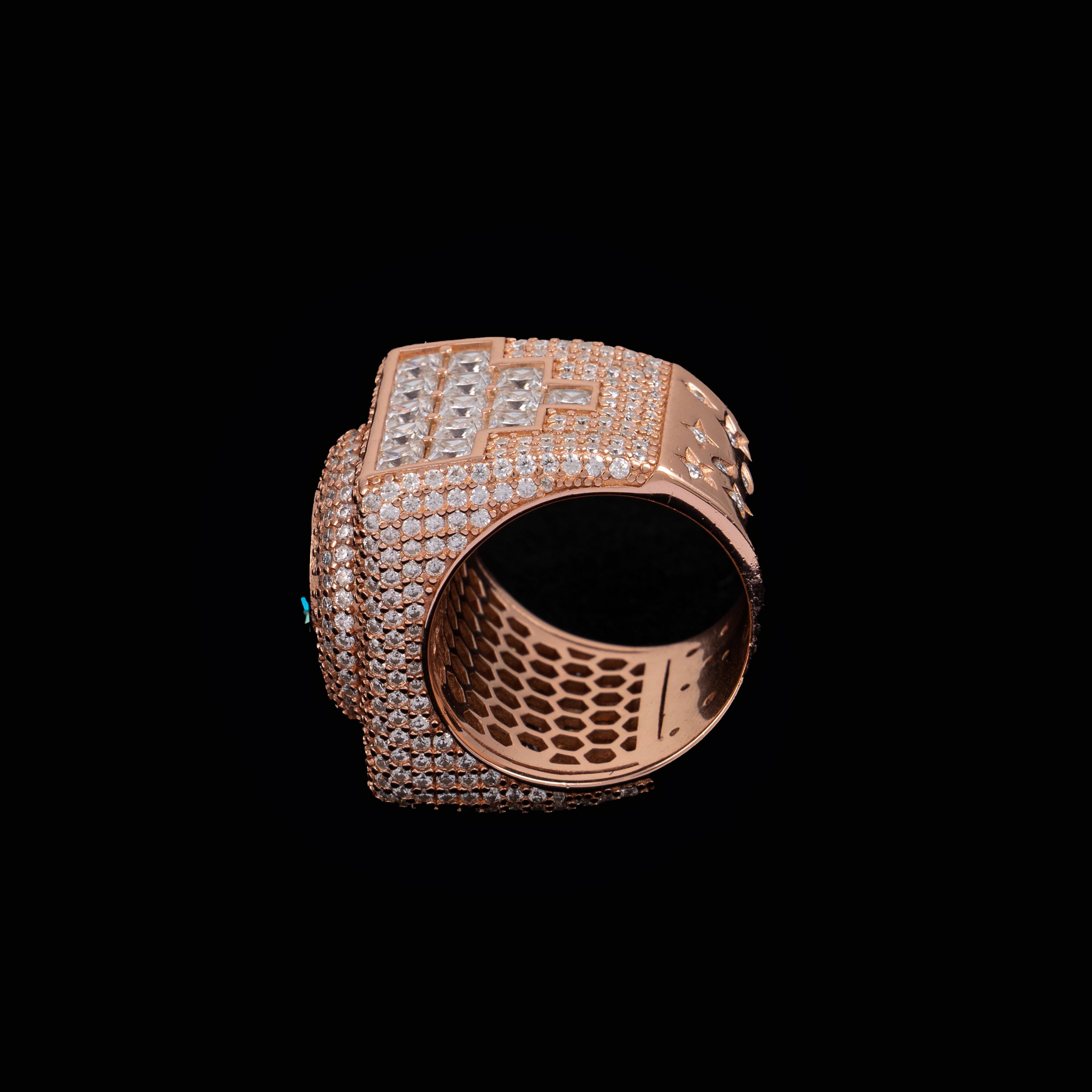 Square Halo Ring with Colored Round Center Stone – alternate product view 3
