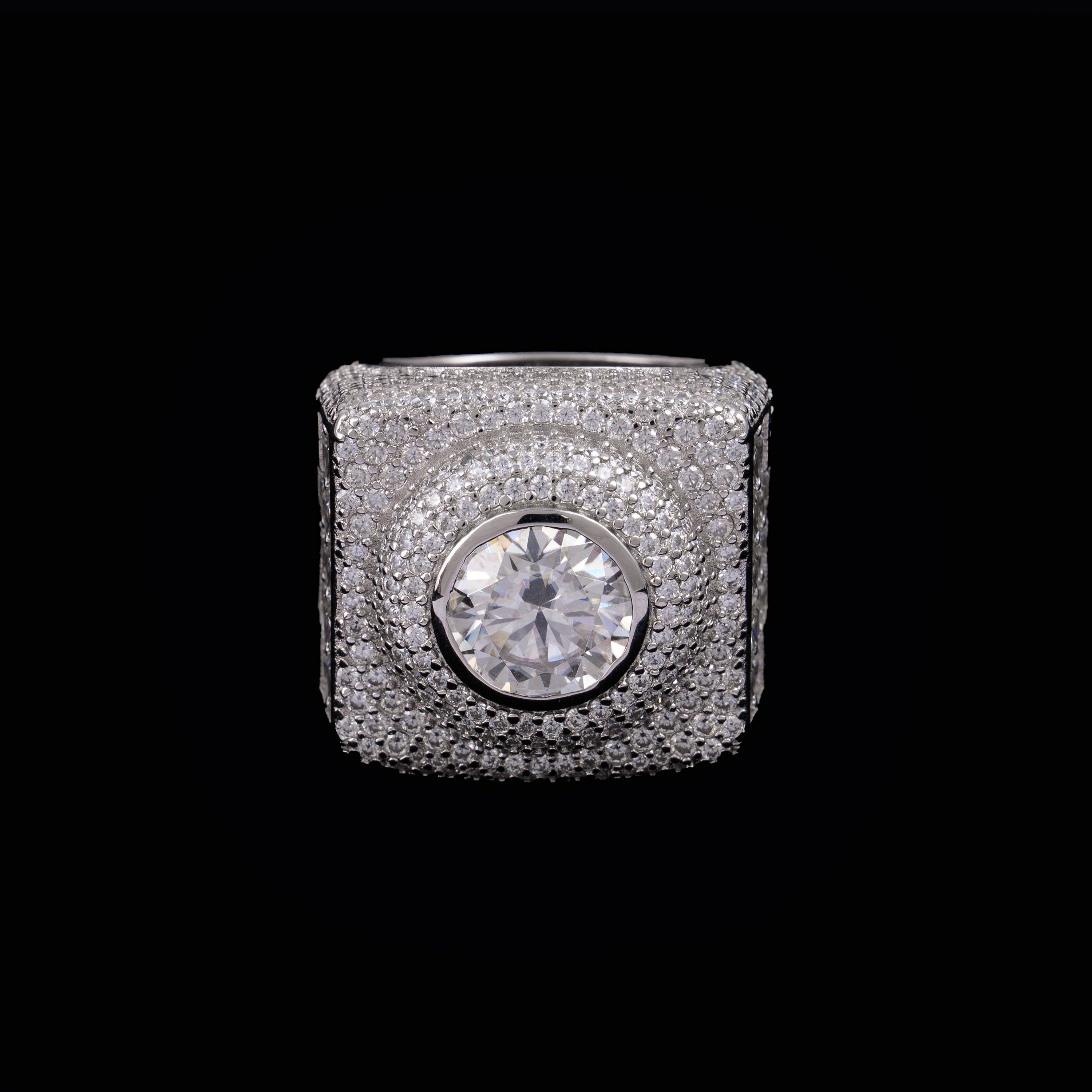 Square Halo Ring with Colored Round Center Stone – alternate product view 5