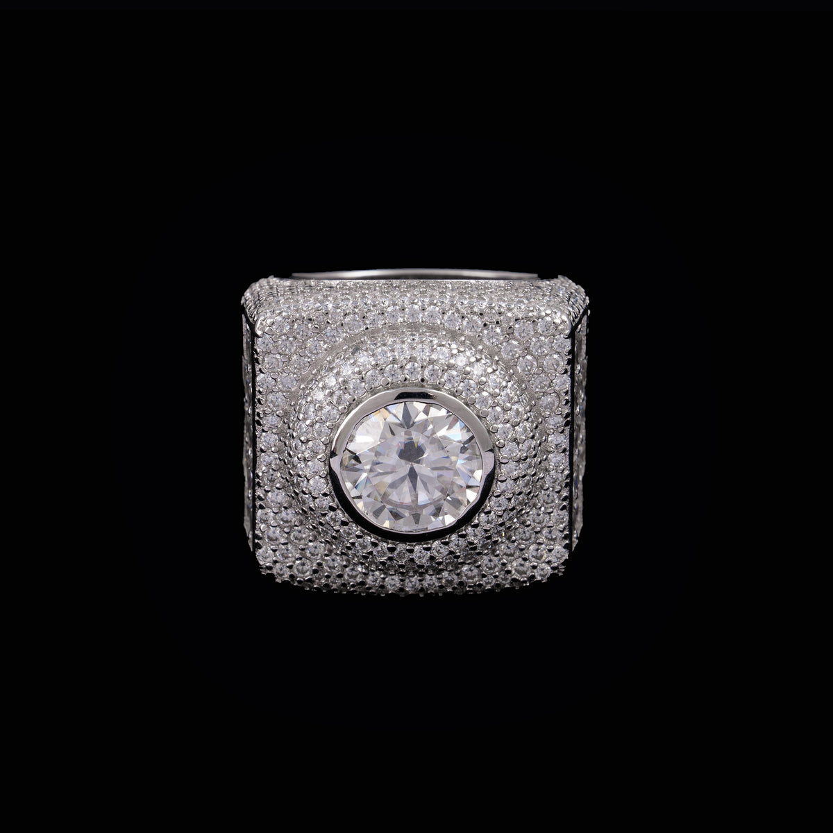 Square Halo Ring with Colored Round Center Stone – alternate product view 5