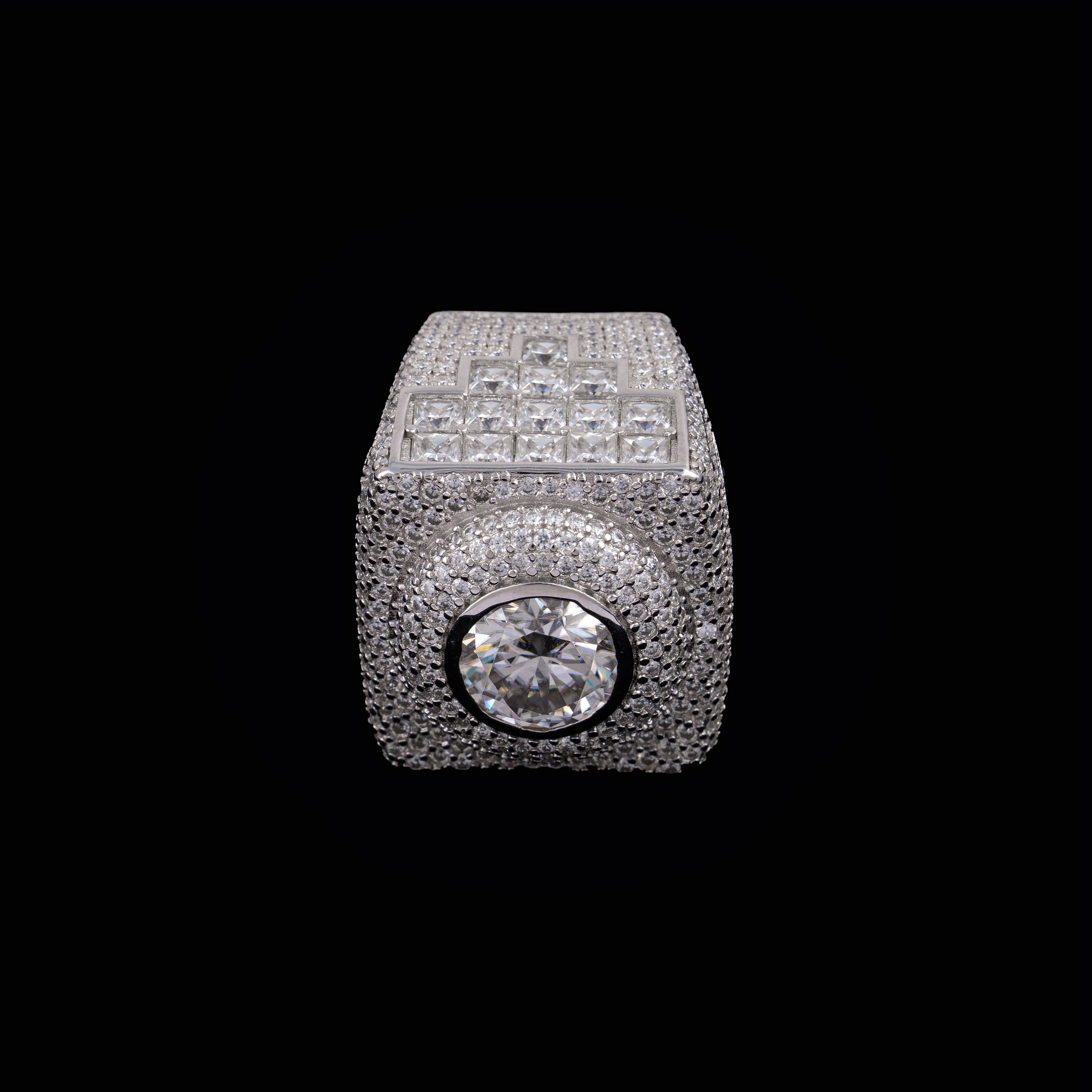 Square Halo Ring with Colored Round Center Stone – alternate product view 7