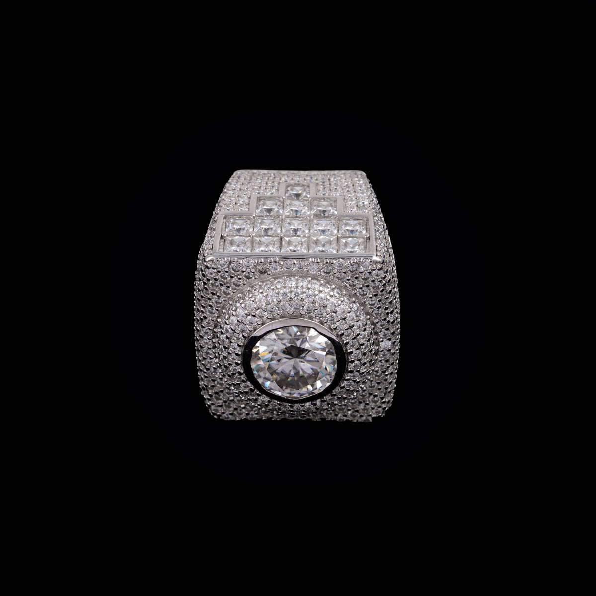 Square Halo Ring with Colored Round Center Stone – alternate product view 7