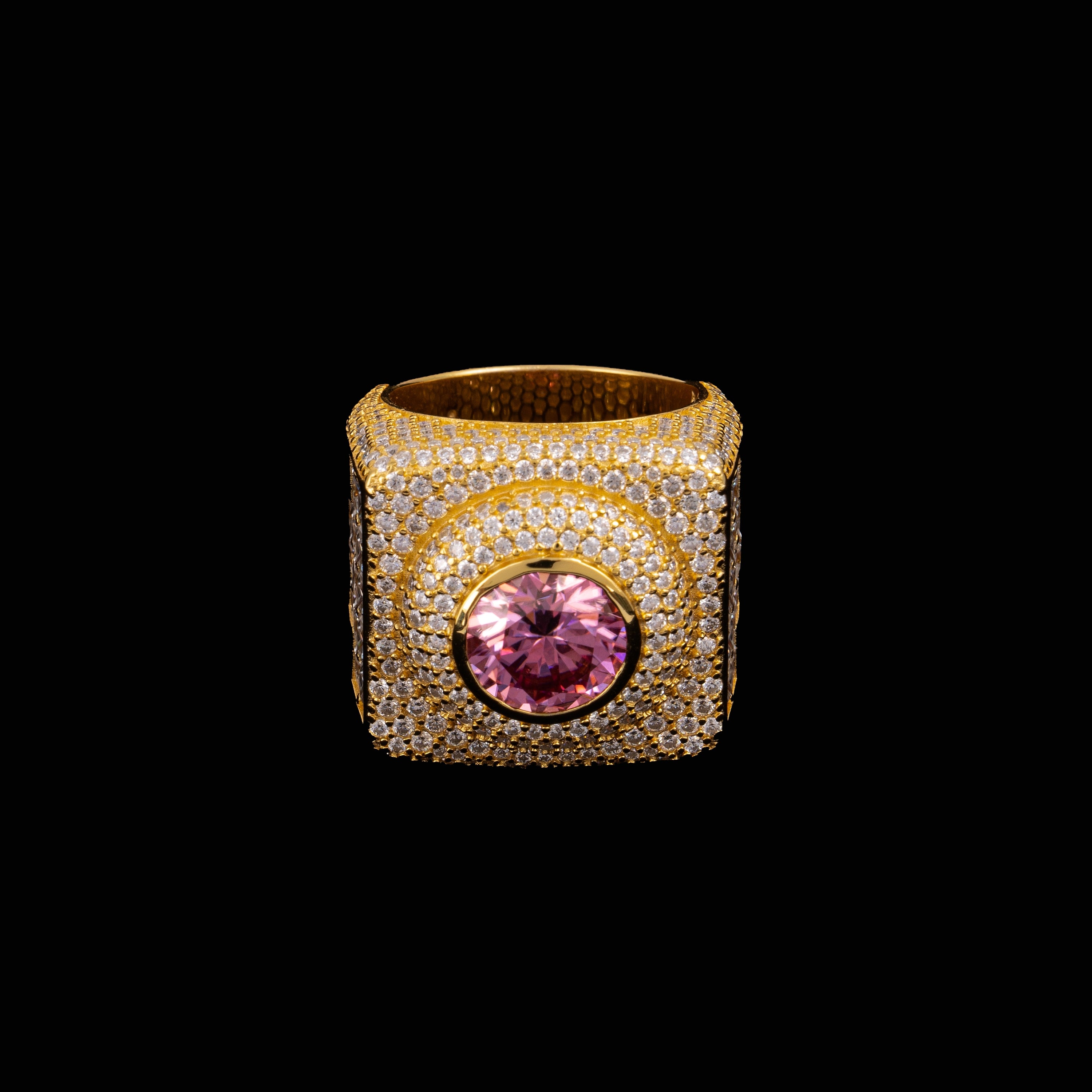 Square Halo Ring with Colored Round Center Stone – alternate product view 8